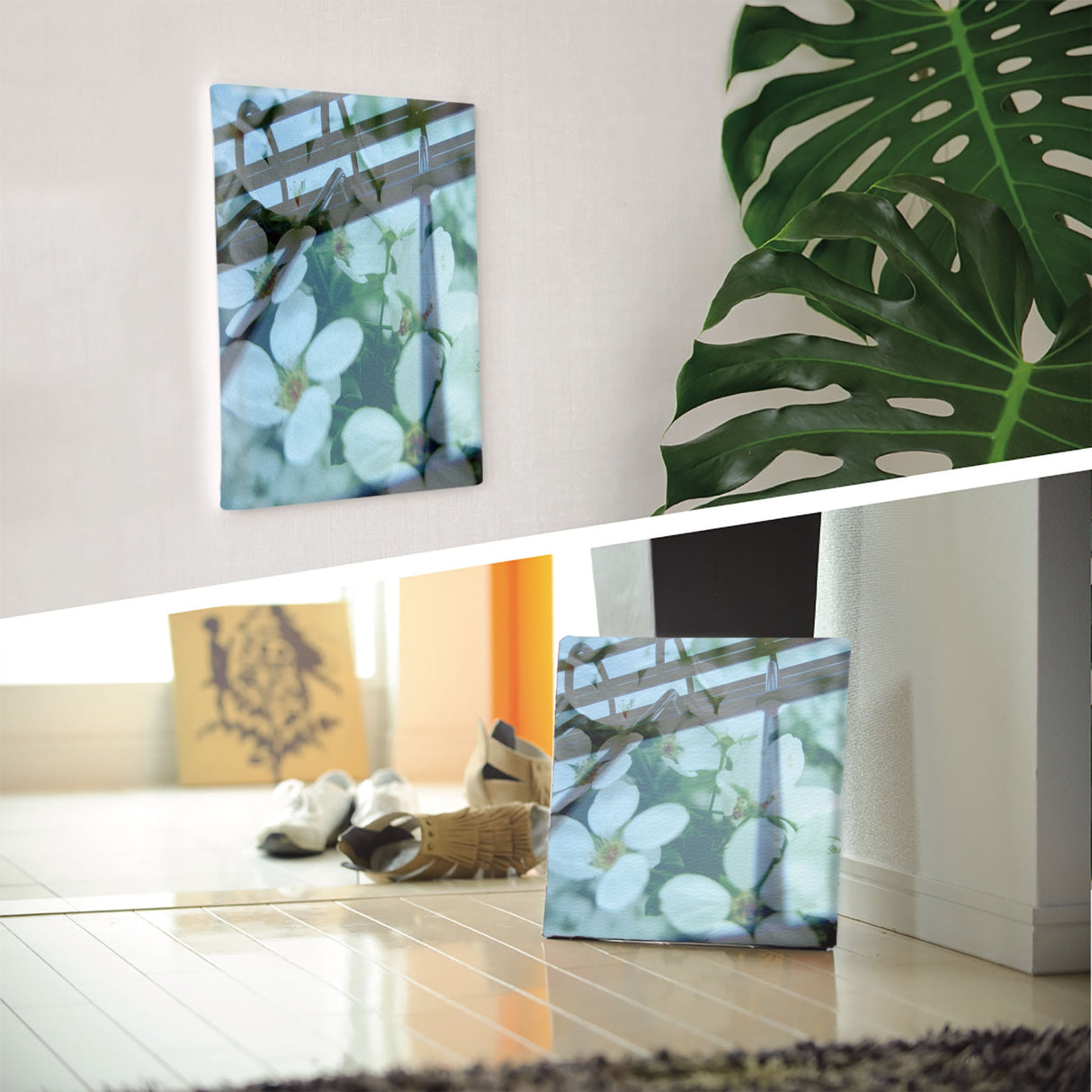 花の合成アートのファブリックパネル ポスター アート tnk-0007