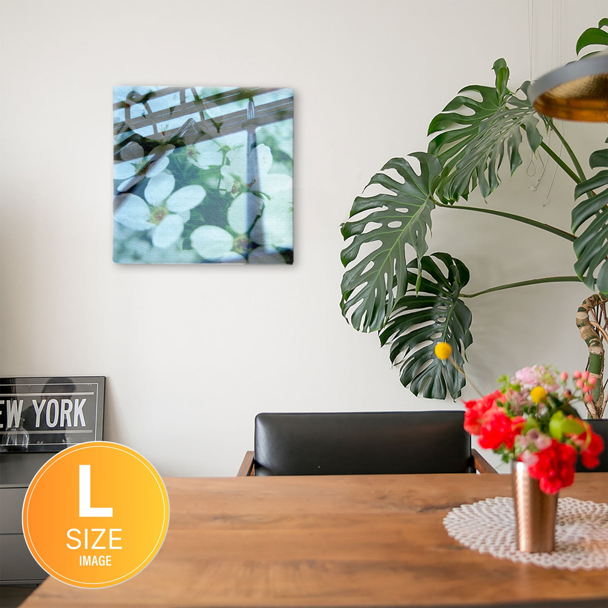 花の合成アートのファブリックパネル ポスター アート tnk-0007