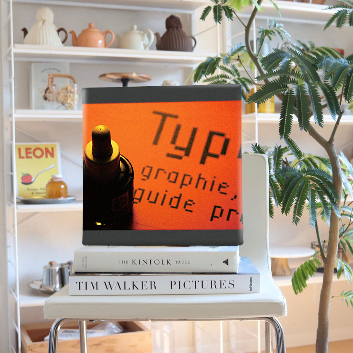 Orange color, typography interior accessory poster art typ-0009