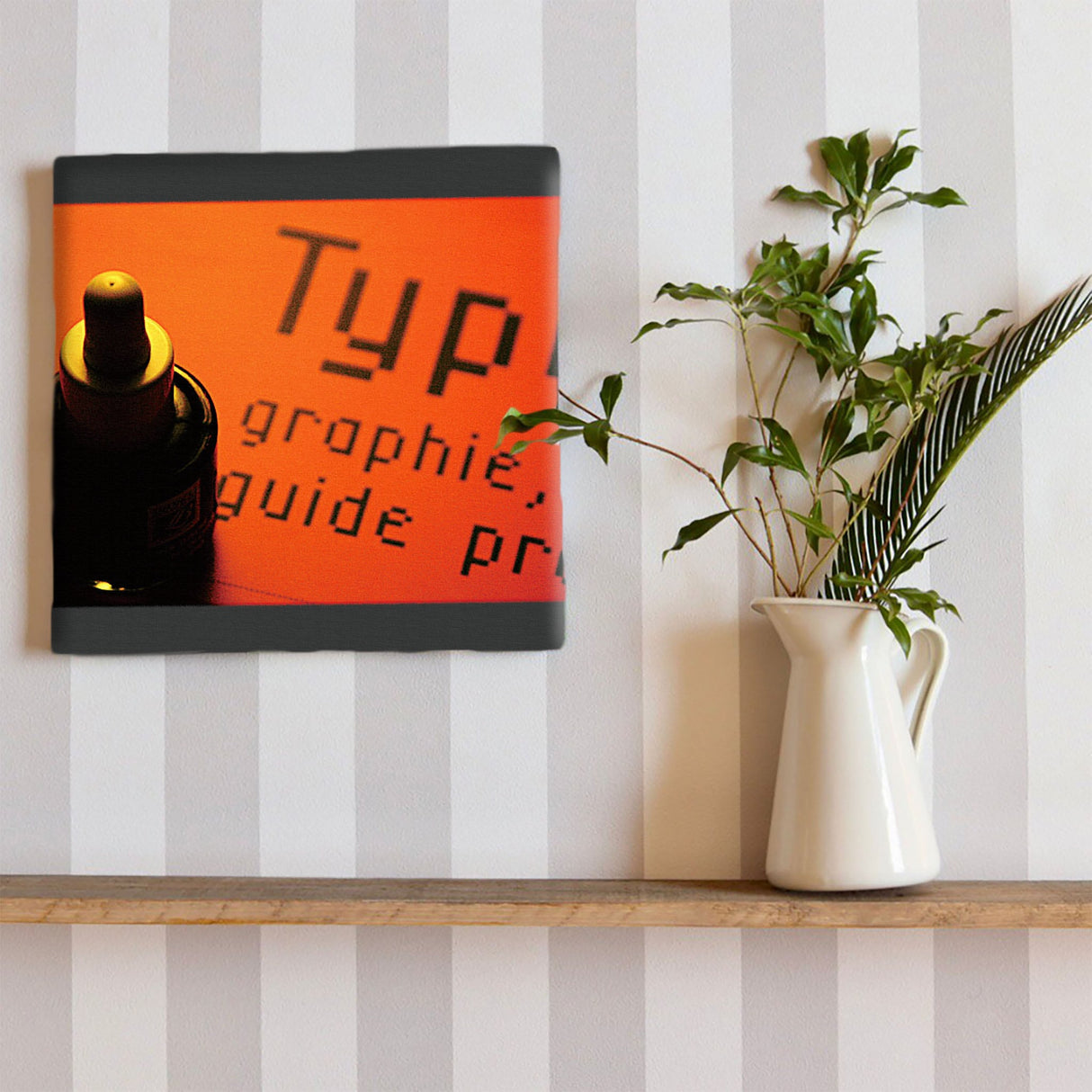 Orange color, typography interior accessory poster art typ-0009