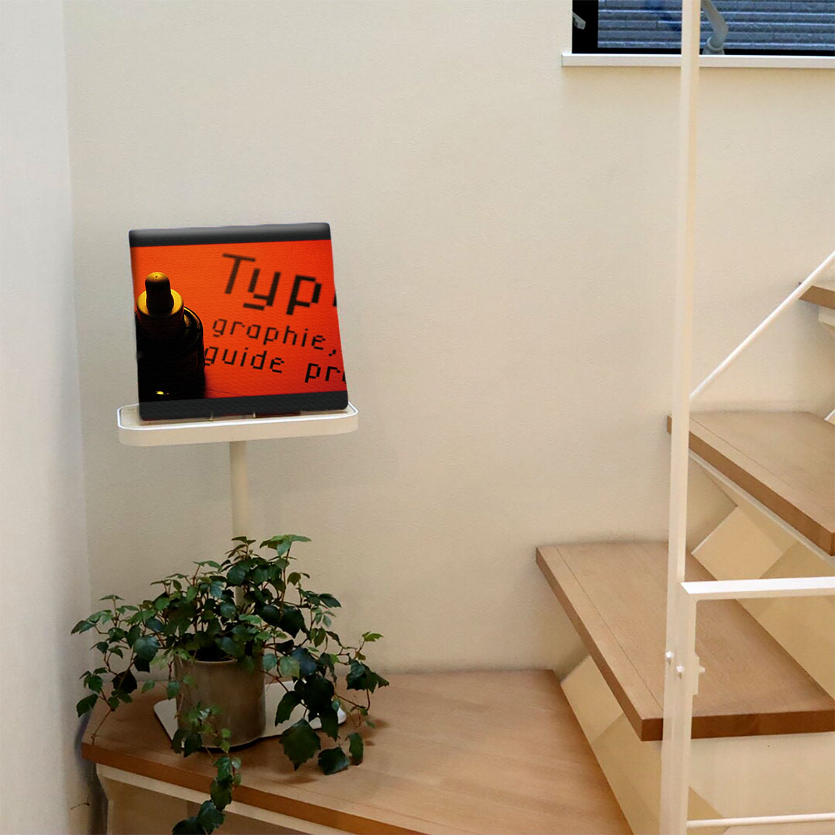 Orange color, typography interior accessory poster art typ-0009