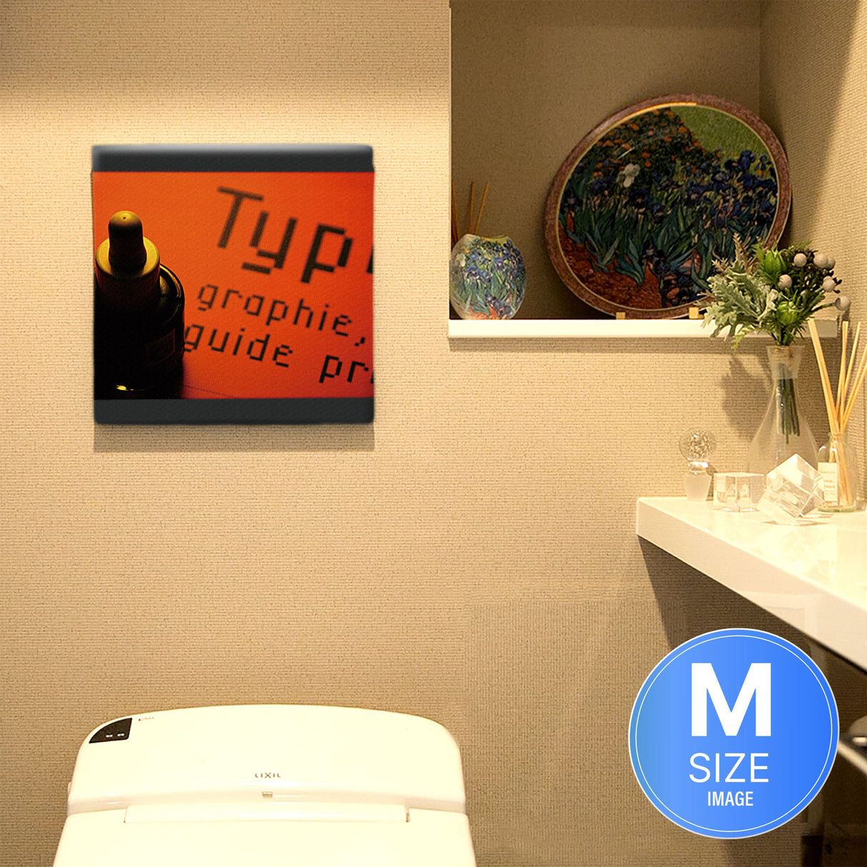 Orange color, typography interior accessory poster art typ-0009