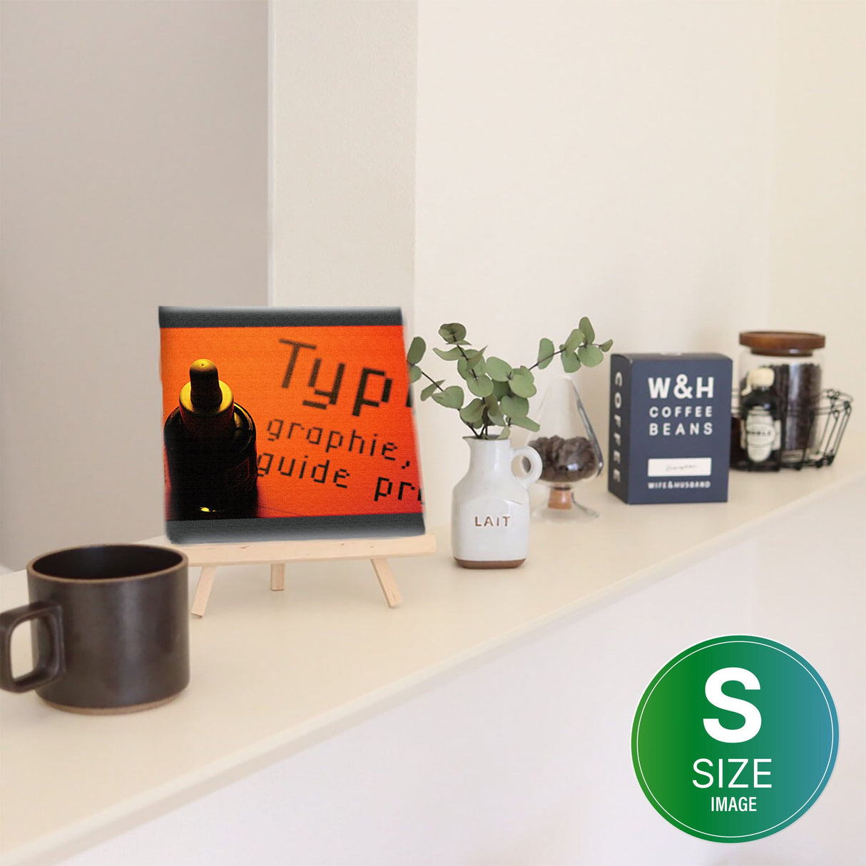 Orange color, typography interior accessory poster art typ-0009