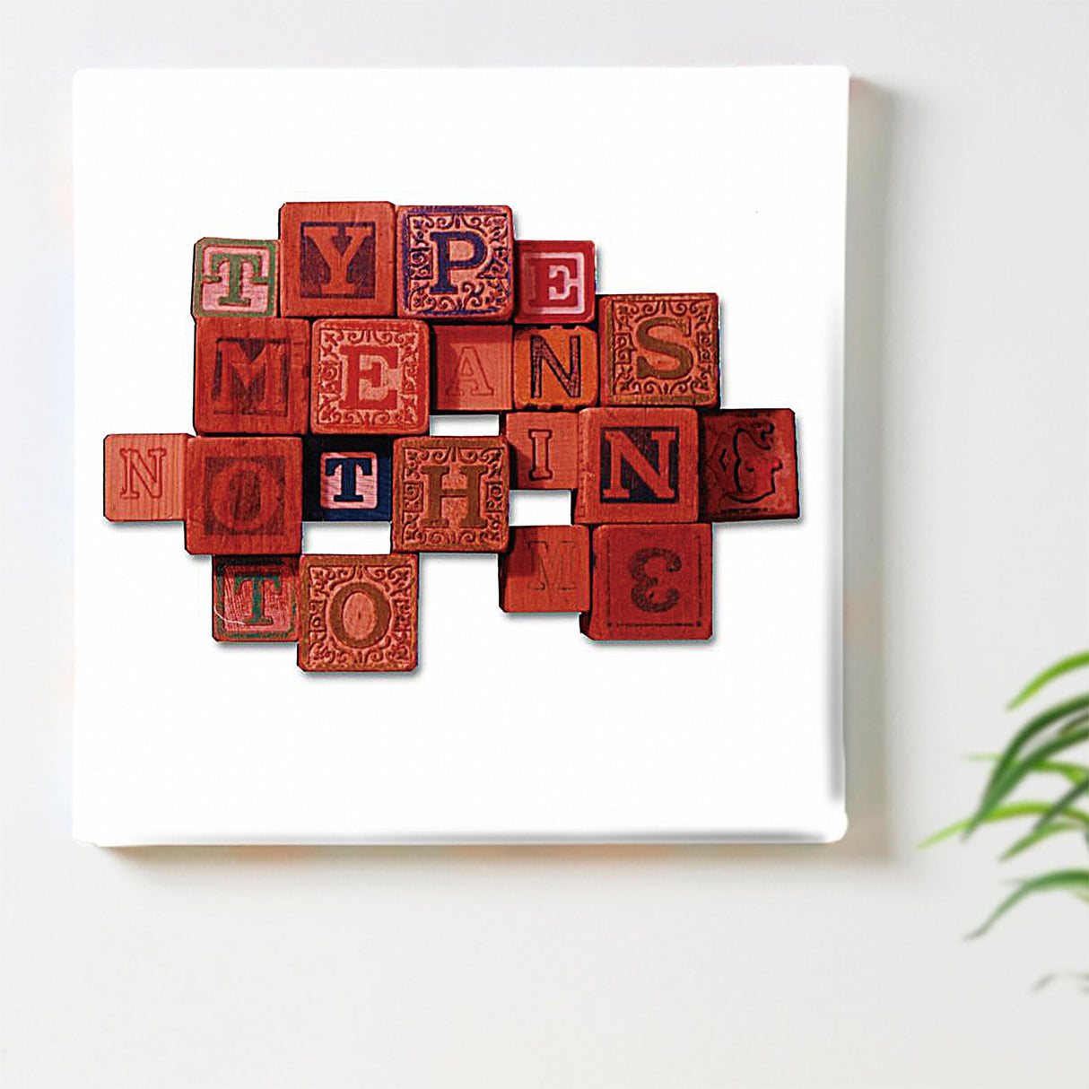 Perfect for the living room, typographic fabric panel interior art typ-0010