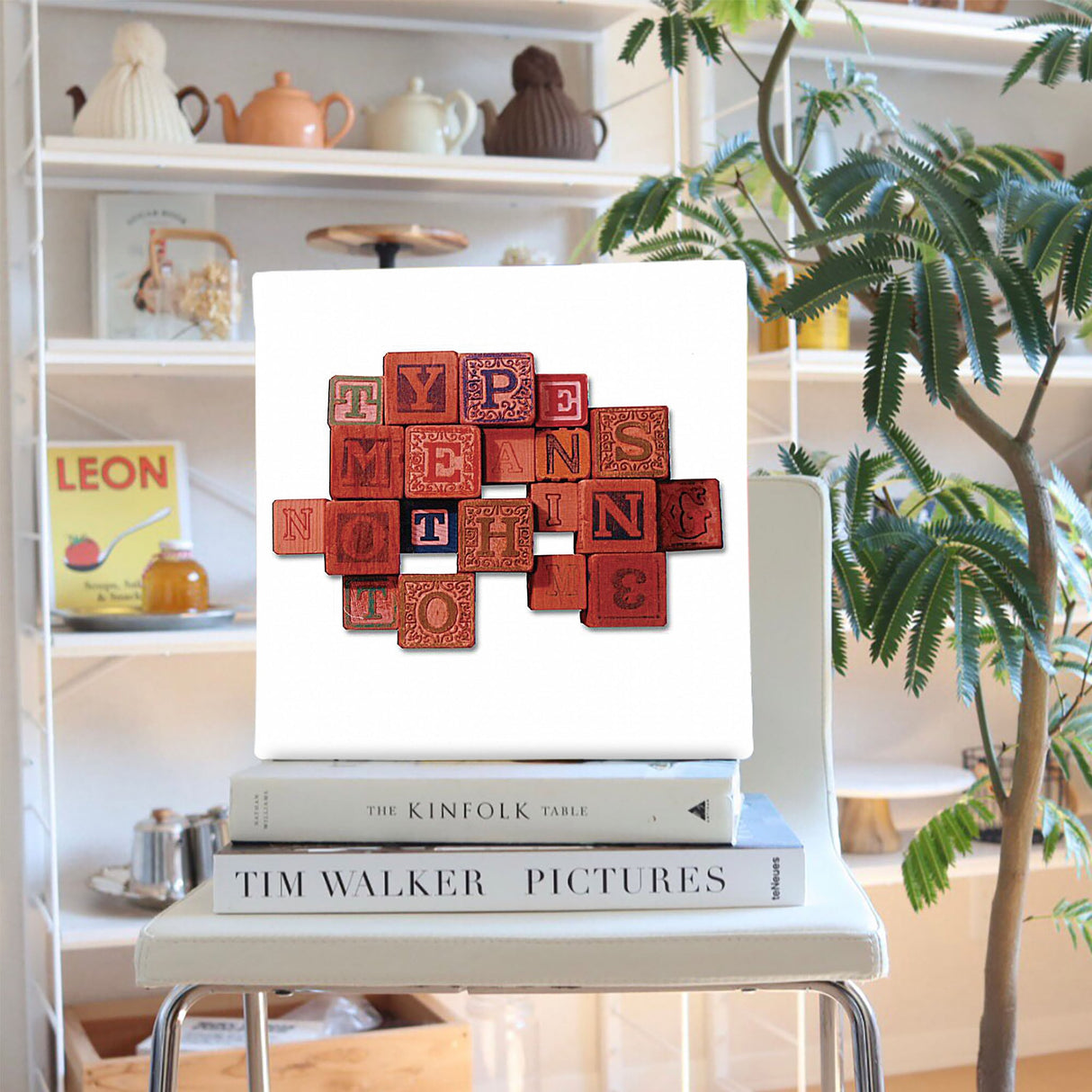 Perfect for the living room, typographic fabric panel interior art typ-0010