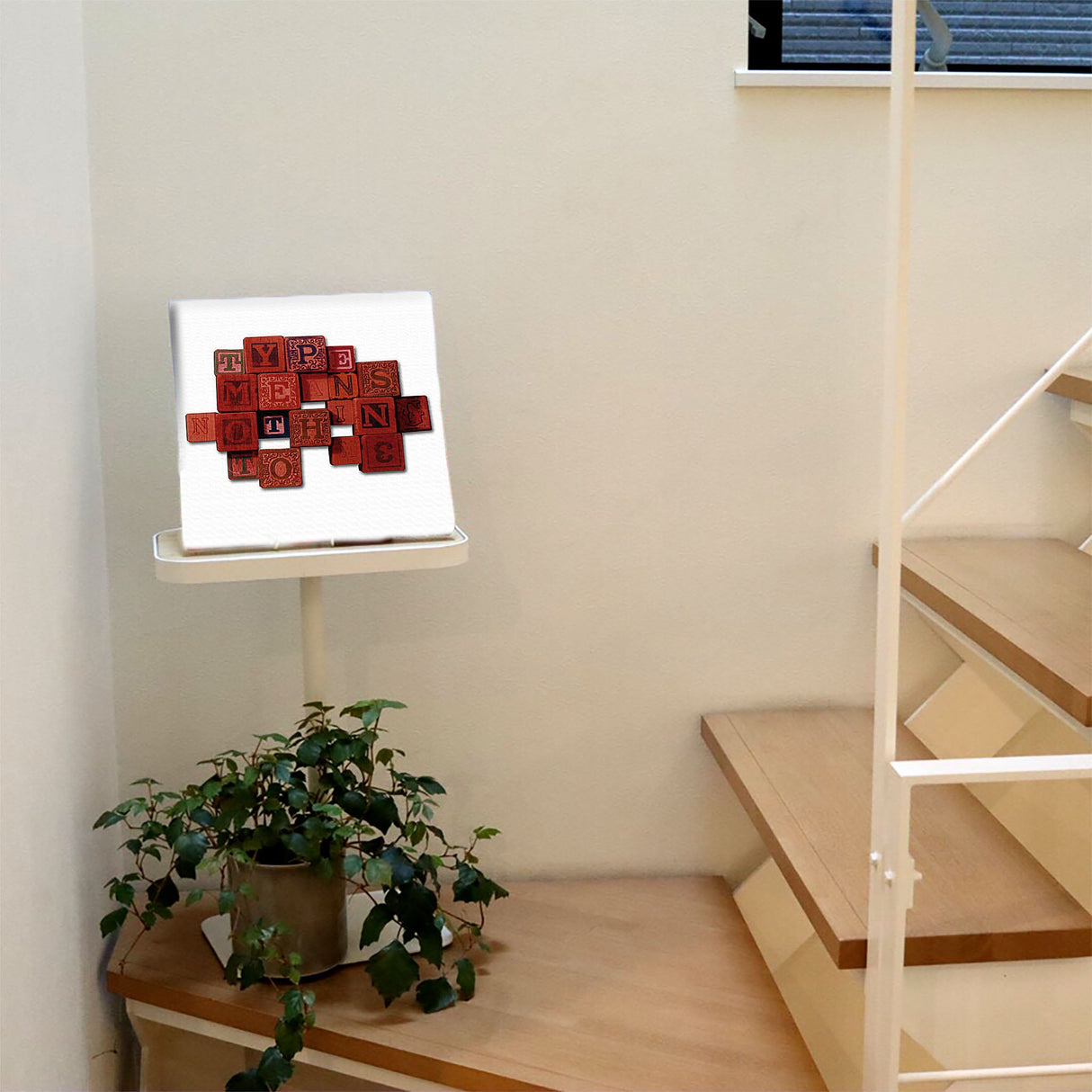 Perfect for the living room, typographic fabric panel interior art typ-0010