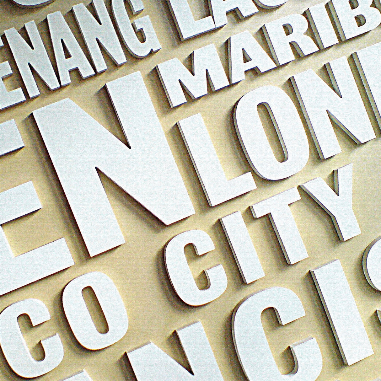 Typograph white interior accessory photo wall hanging typ-0021