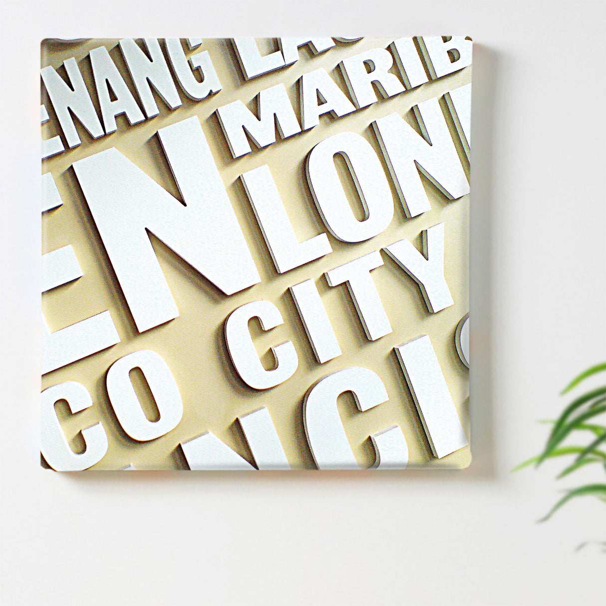 Typograph white interior accessory photo wall hanging typ-0021