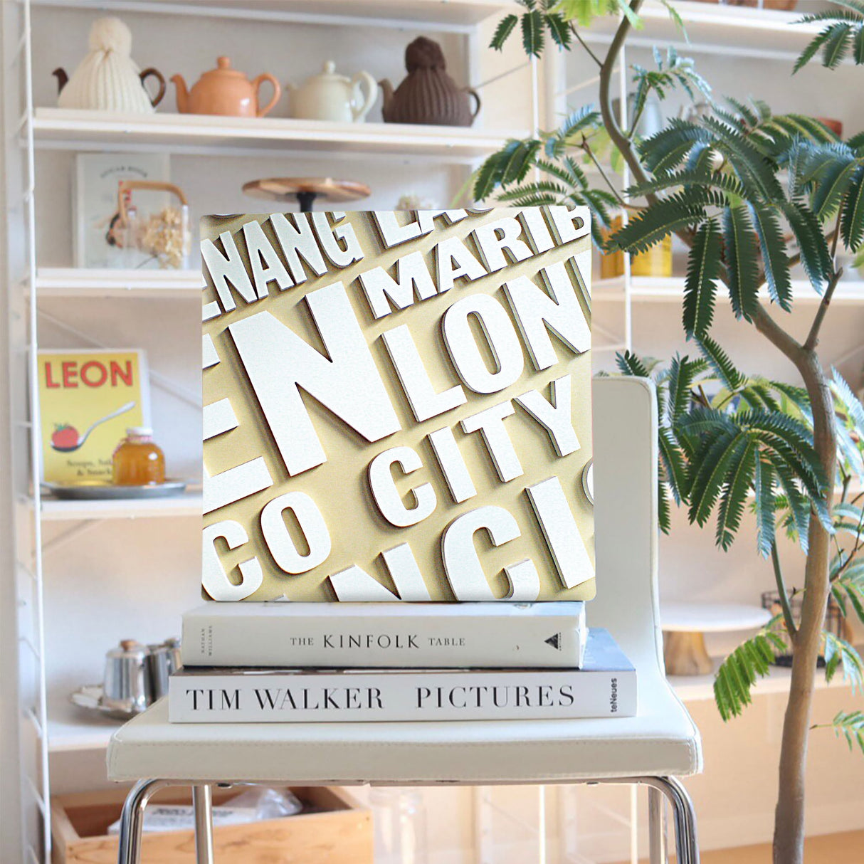 Typograph white interior accessory photo wall hanging typ-0021