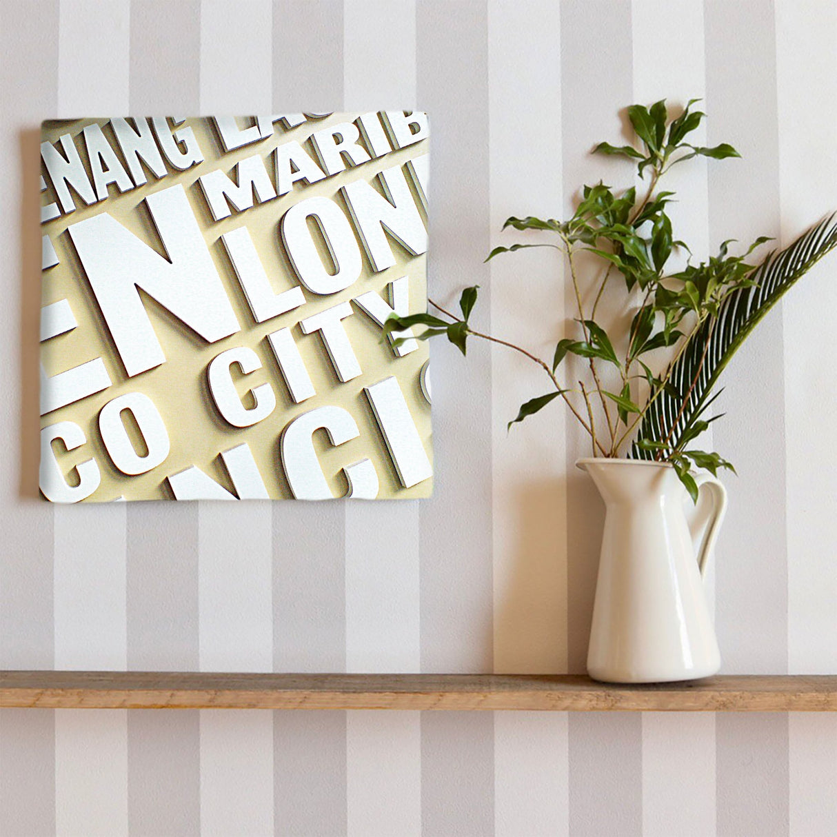 Typograph white interior accessory photo wall hanging typ-0021