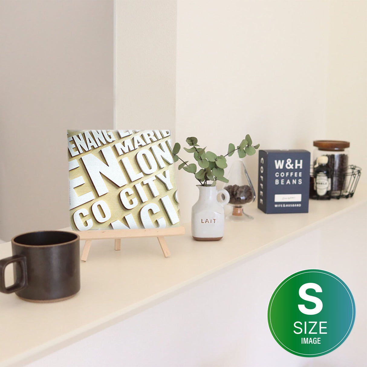 Typograph white interior accessory photo wall hanging typ-0021