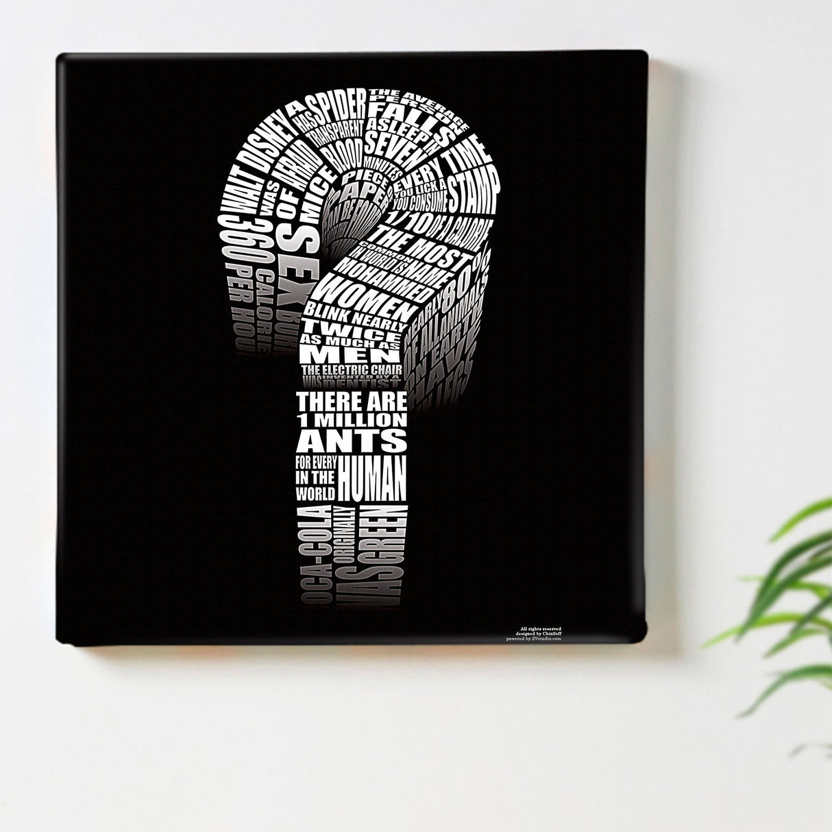 モノトーンカラー、タイポグラフのファブリックパネル インテリア 雑貨 typ-0022