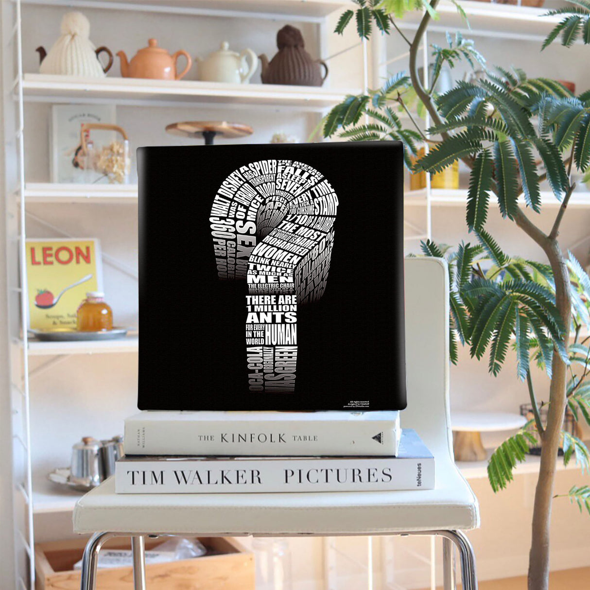 モノトーンカラー、タイポグラフのファブリックパネル インテリア 雑貨 typ-0022