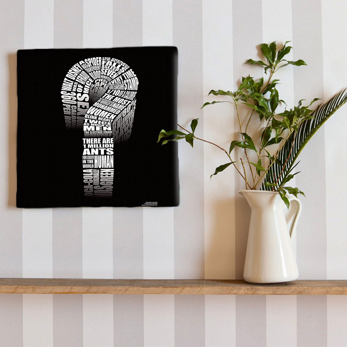 モノトーンカラー、タイポグラフのファブリックパネル インテリア 雑貨 typ-0022