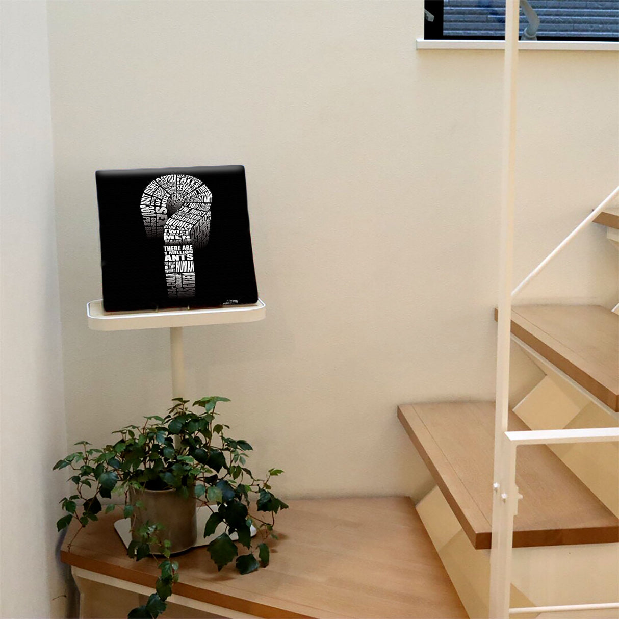 モノトーンカラー、タイポグラフのファブリックパネル インテリア 雑貨 typ-0022