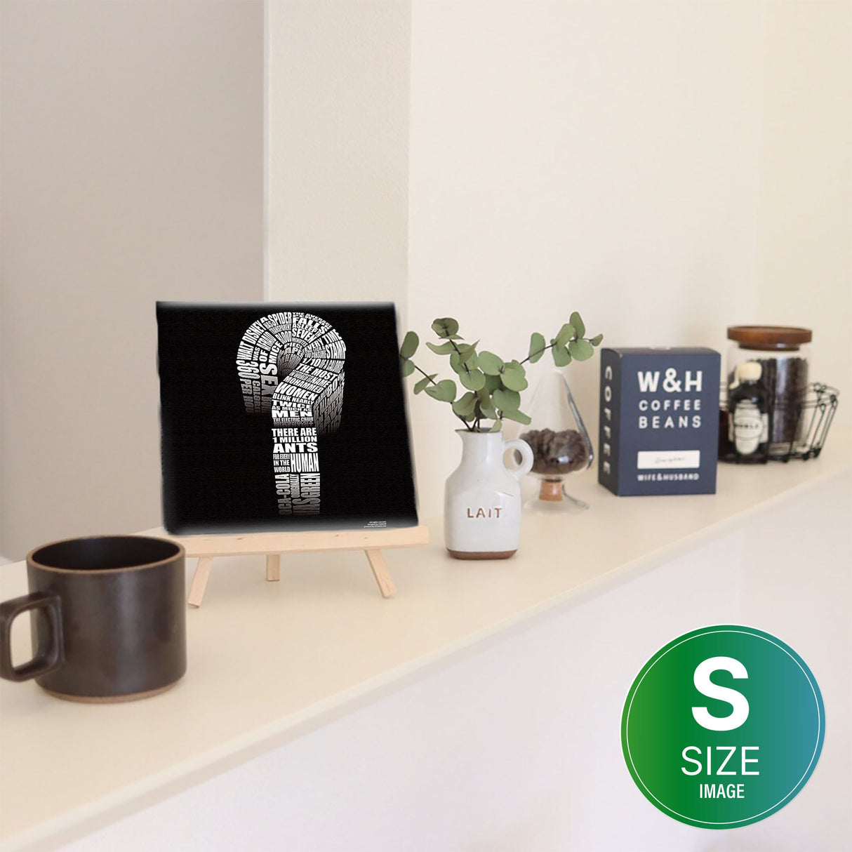 モノトーンカラー、タイポグラフのファブリックパネル インテリア 雑貨 typ-0022