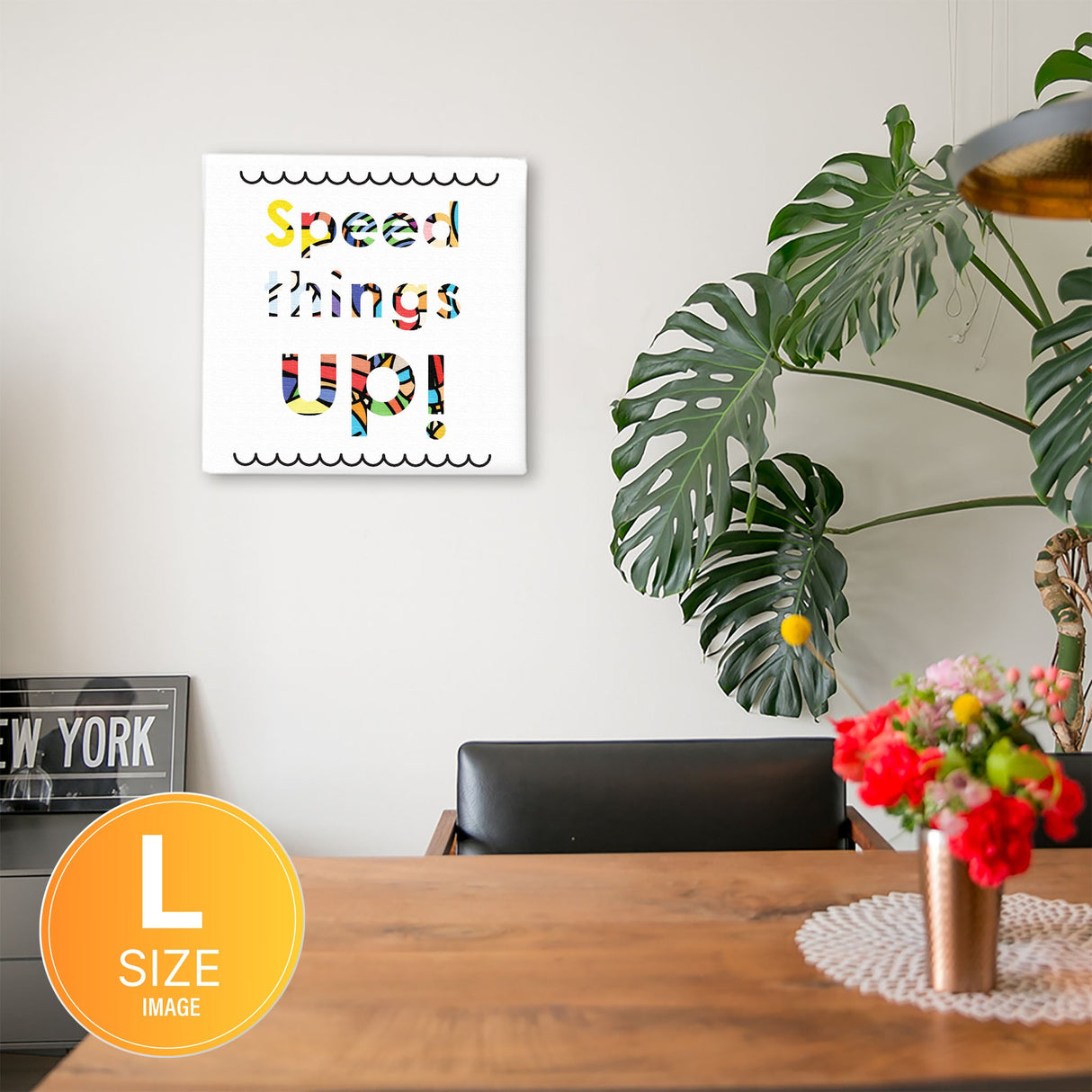 Typography fabric board Interior goods Art Pop art Colorful typ-1611-002