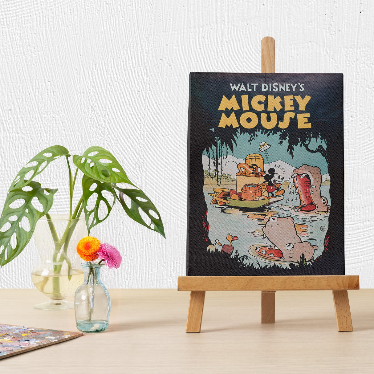 ディズニー クラシックポスター｜ミッキー＆プルート ジャングル探検アートパネル
