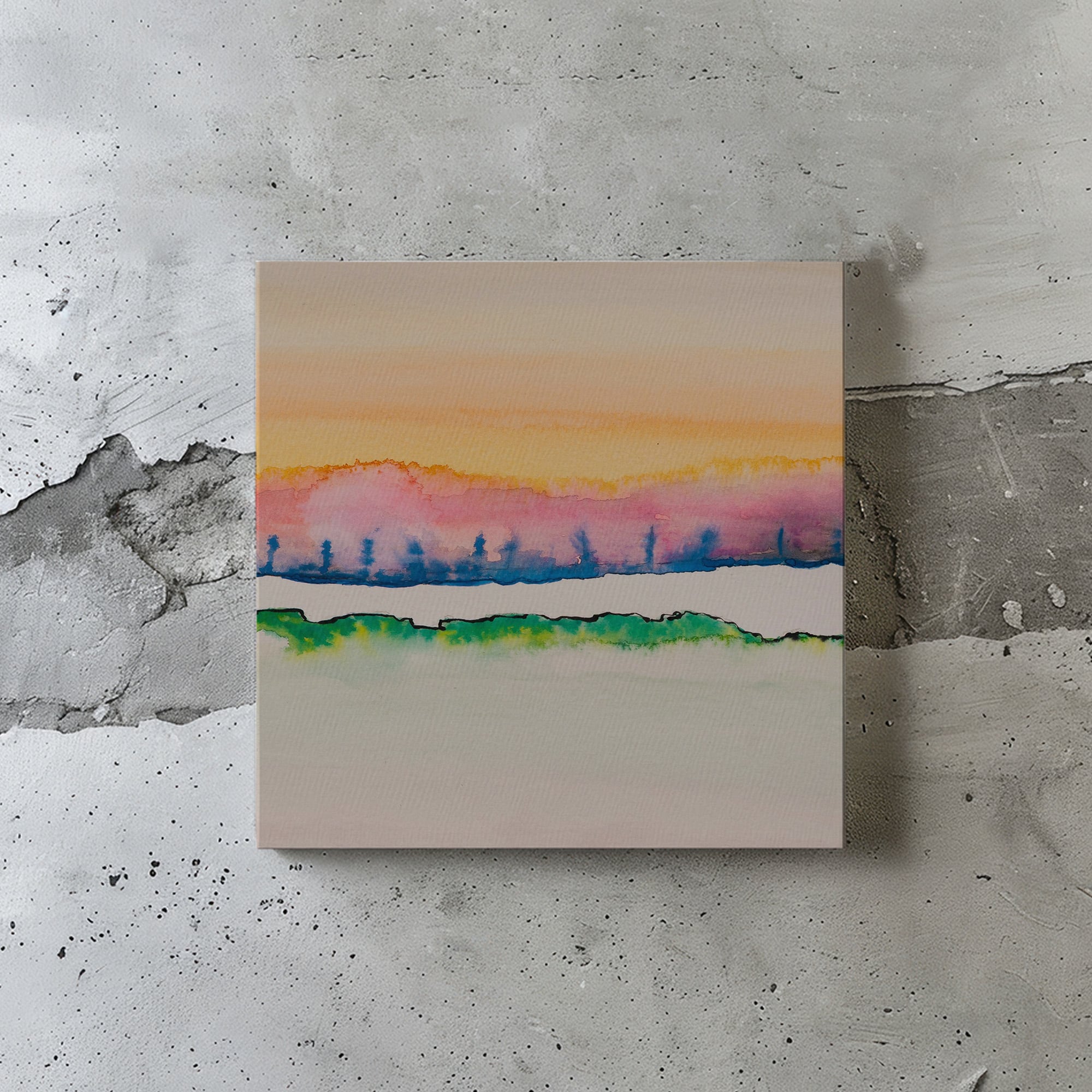 静寂の地平線 – 夕暮れ色がやさしく整えるペアアート【玄関におすすめ