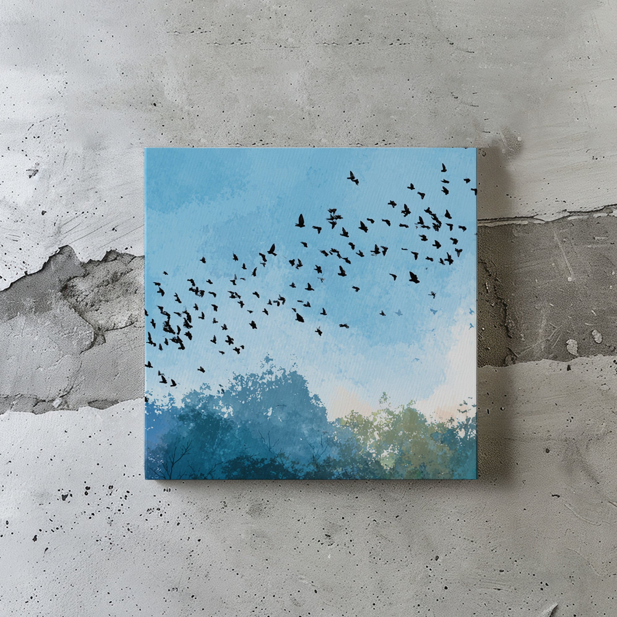 青の余韻 – 鳥と空のペアアートで心をリセット｜ArtDeli公式 – ArtDeli