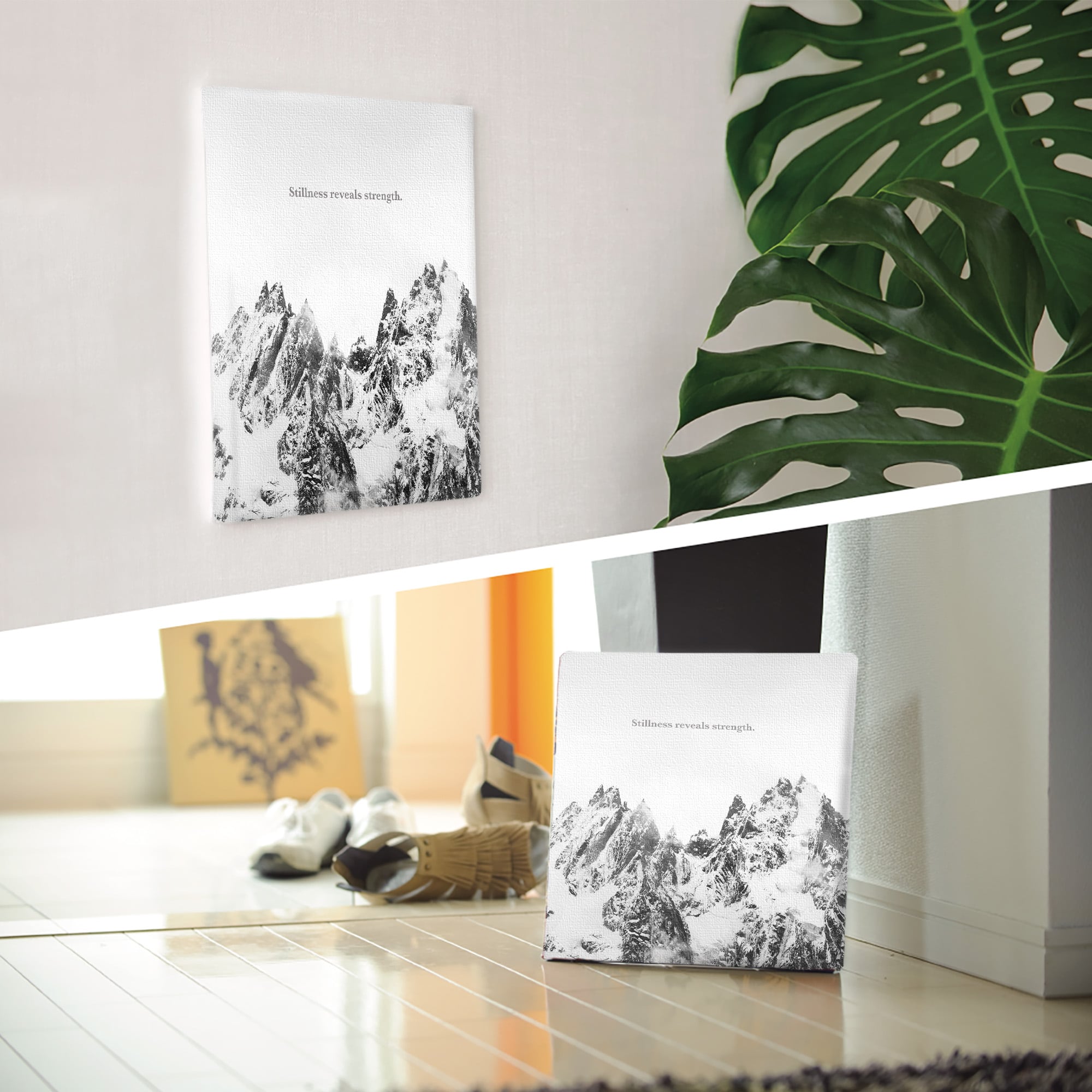 雪山|モノクロ写真 インテリア雑貨 アートパネル キャンバス – ArtDeli