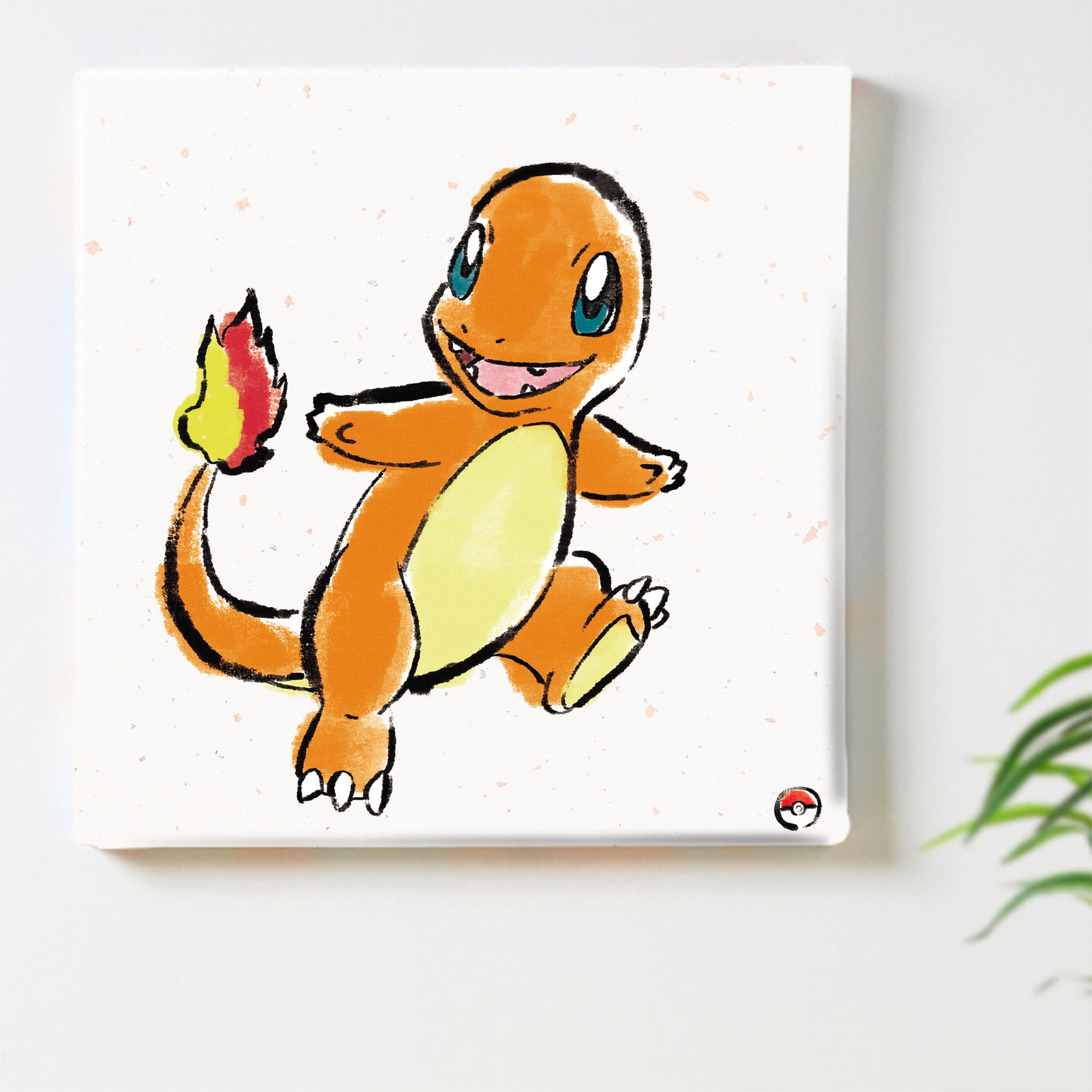 ヒトカゲ アートパネル｜筆書き風キャンバスインテリア – ArtDeli