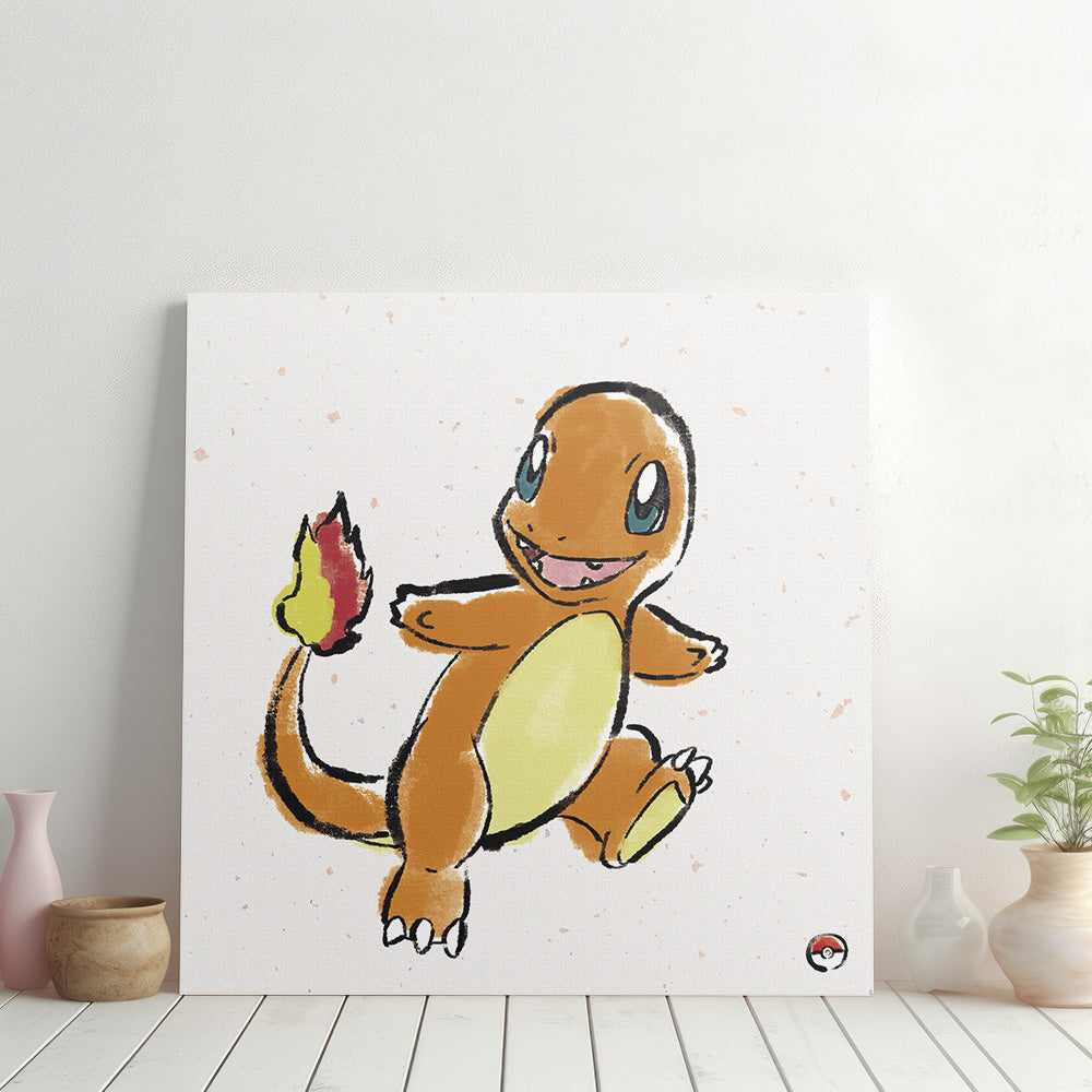 ヒトカゲ アートパネル｜筆書き風キャンバスインテリア – ArtDeli