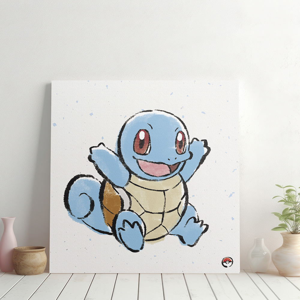 ゼニガメ アートパネル｜筆書き風キャンバスインテリア – ArtDeli