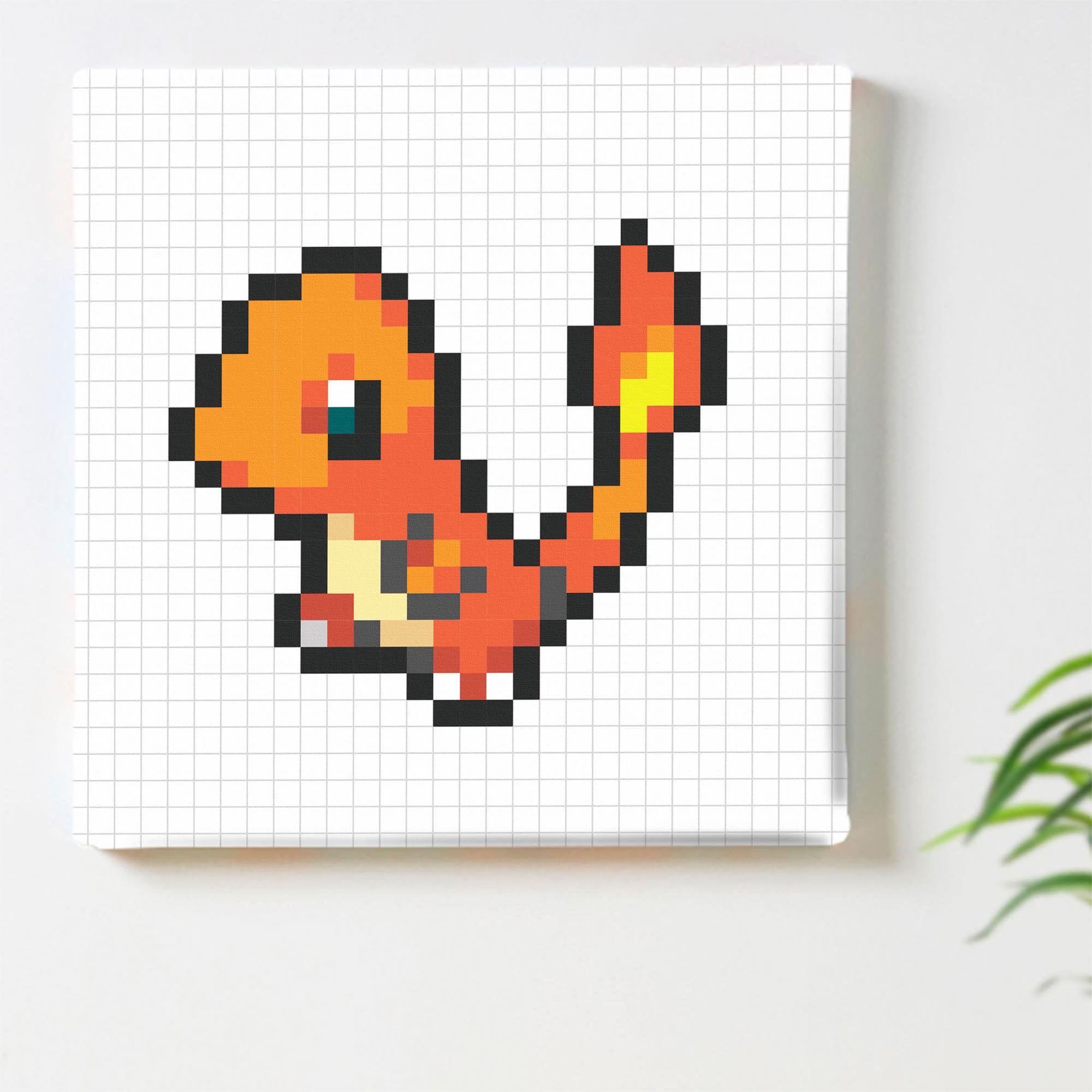 ヒトカゲ ドット絵アートパネル｜レトロゲーム風インテリア – ArtDeli