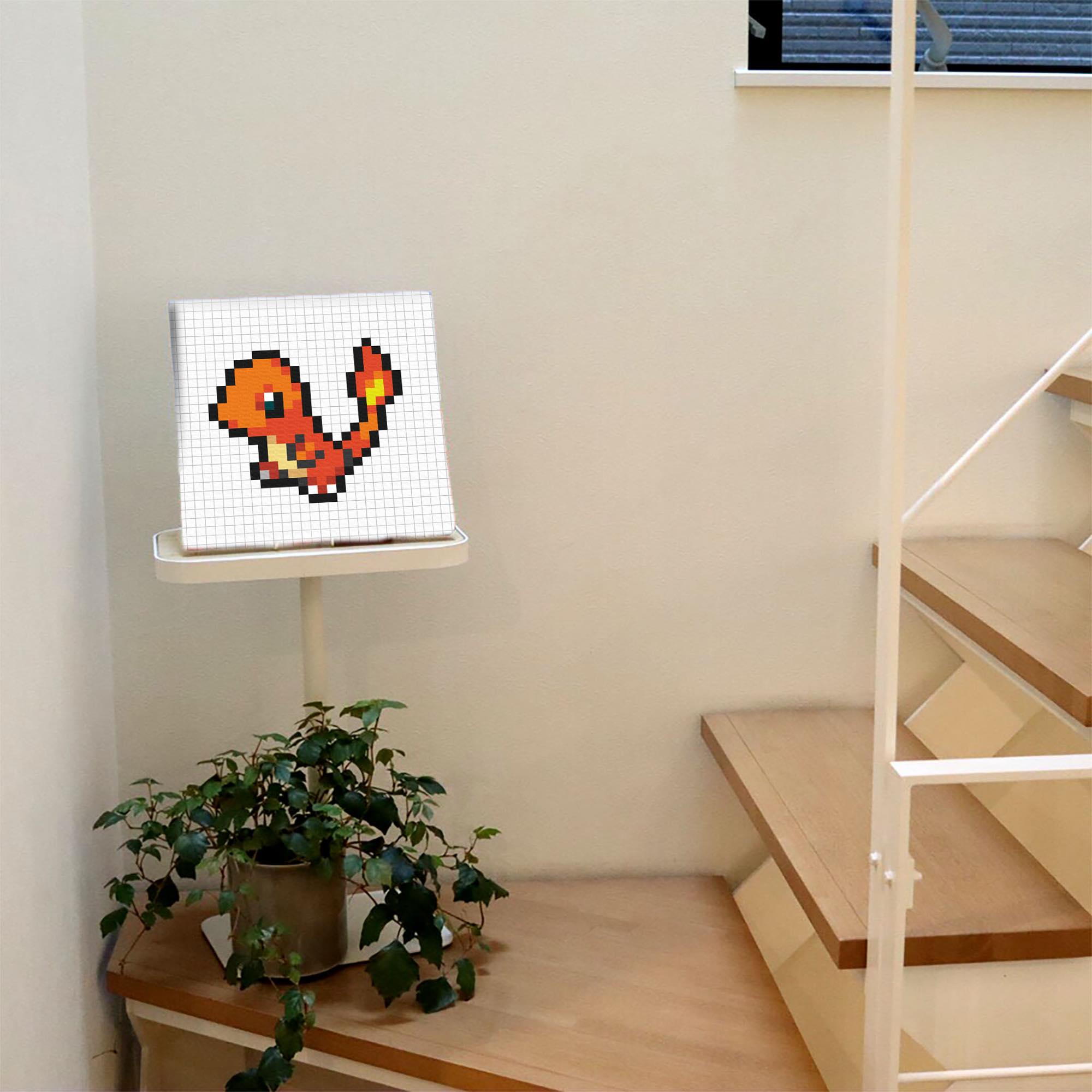 ヒトカゲ ドット絵アートパネル｜レトロゲーム風インテリア – ArtDeli