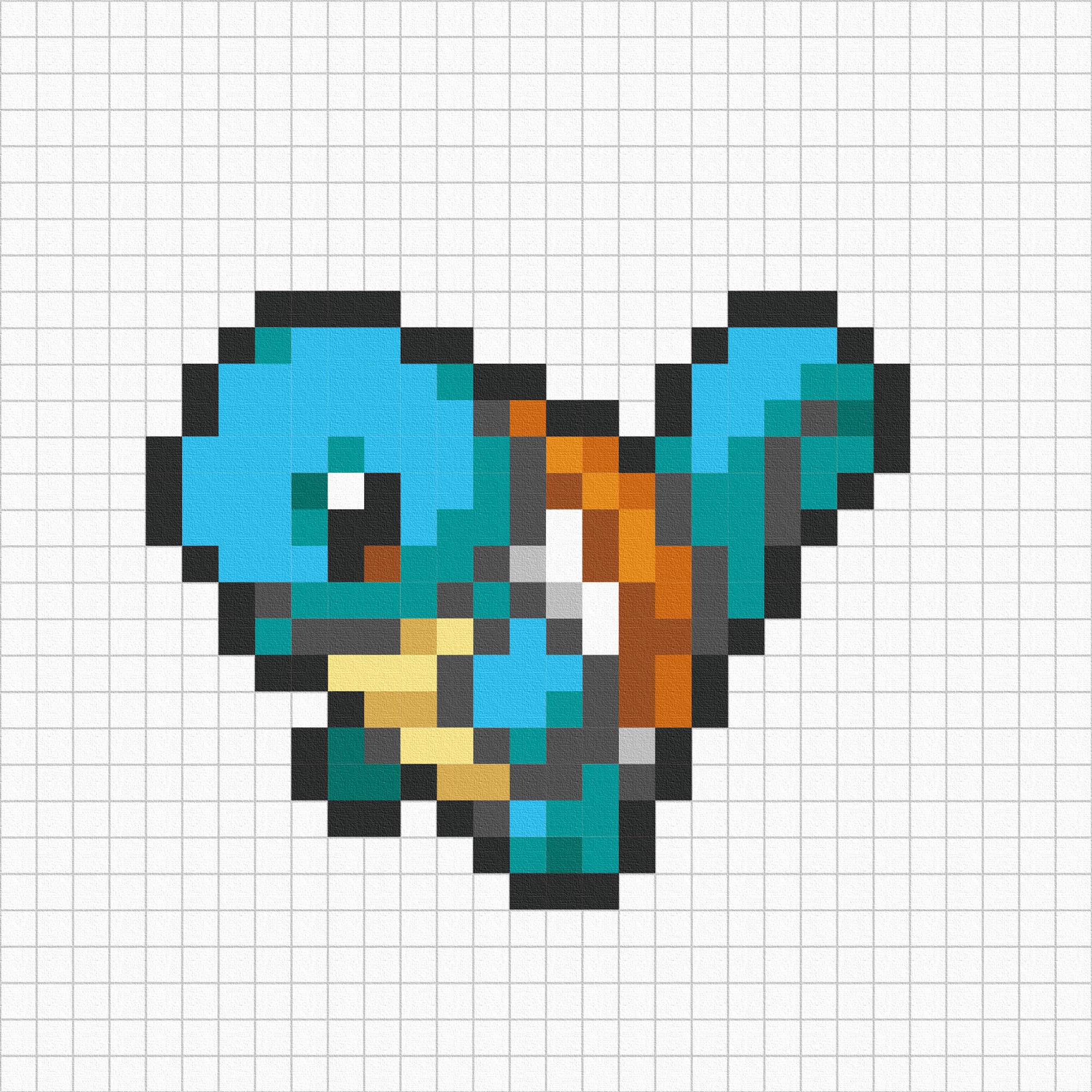 ゼニガメ ドット絵アートパネル｜レトロゲーム風キャンバス