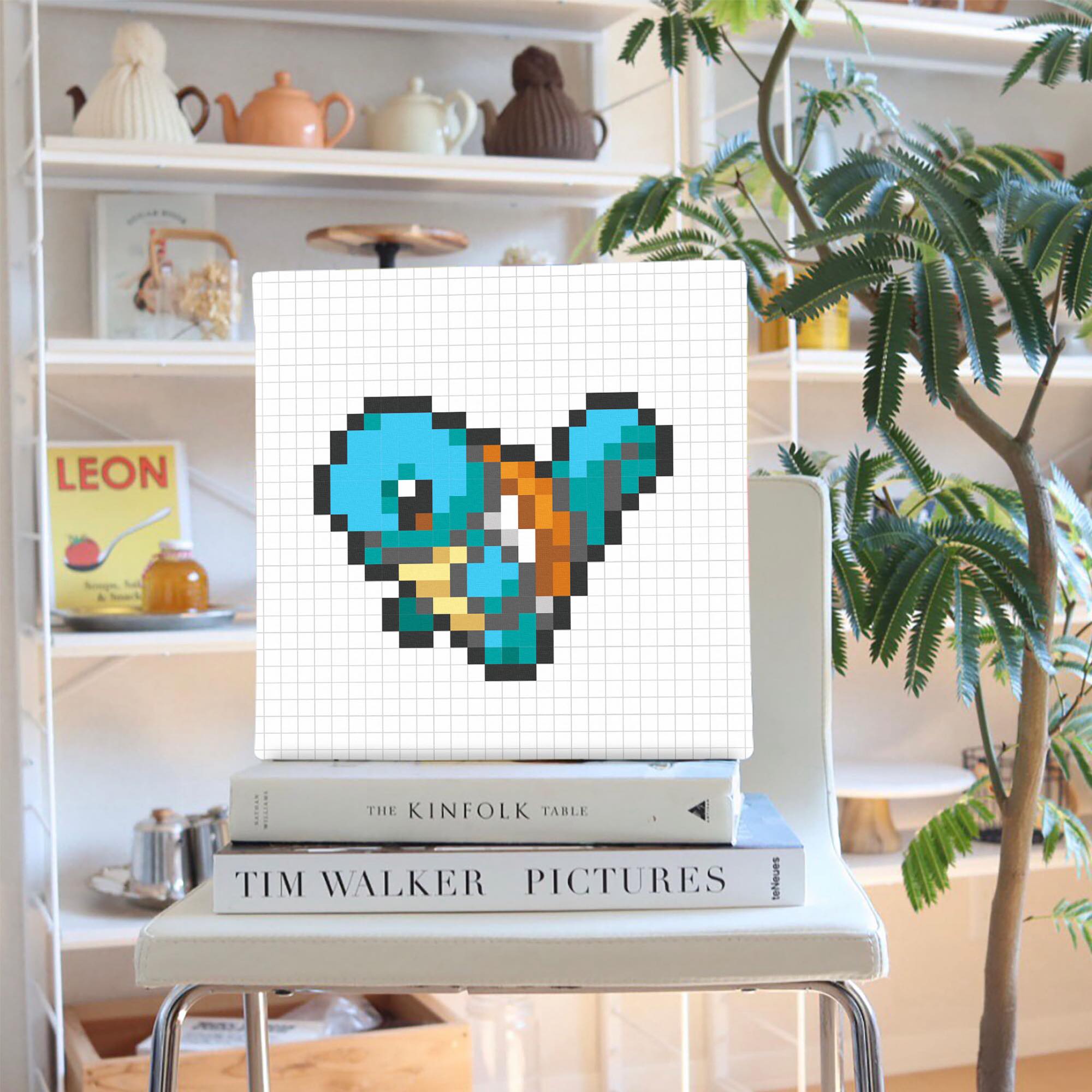 ゼニガメ ドット絵アートパネル｜レトロゲーム風キャンバス