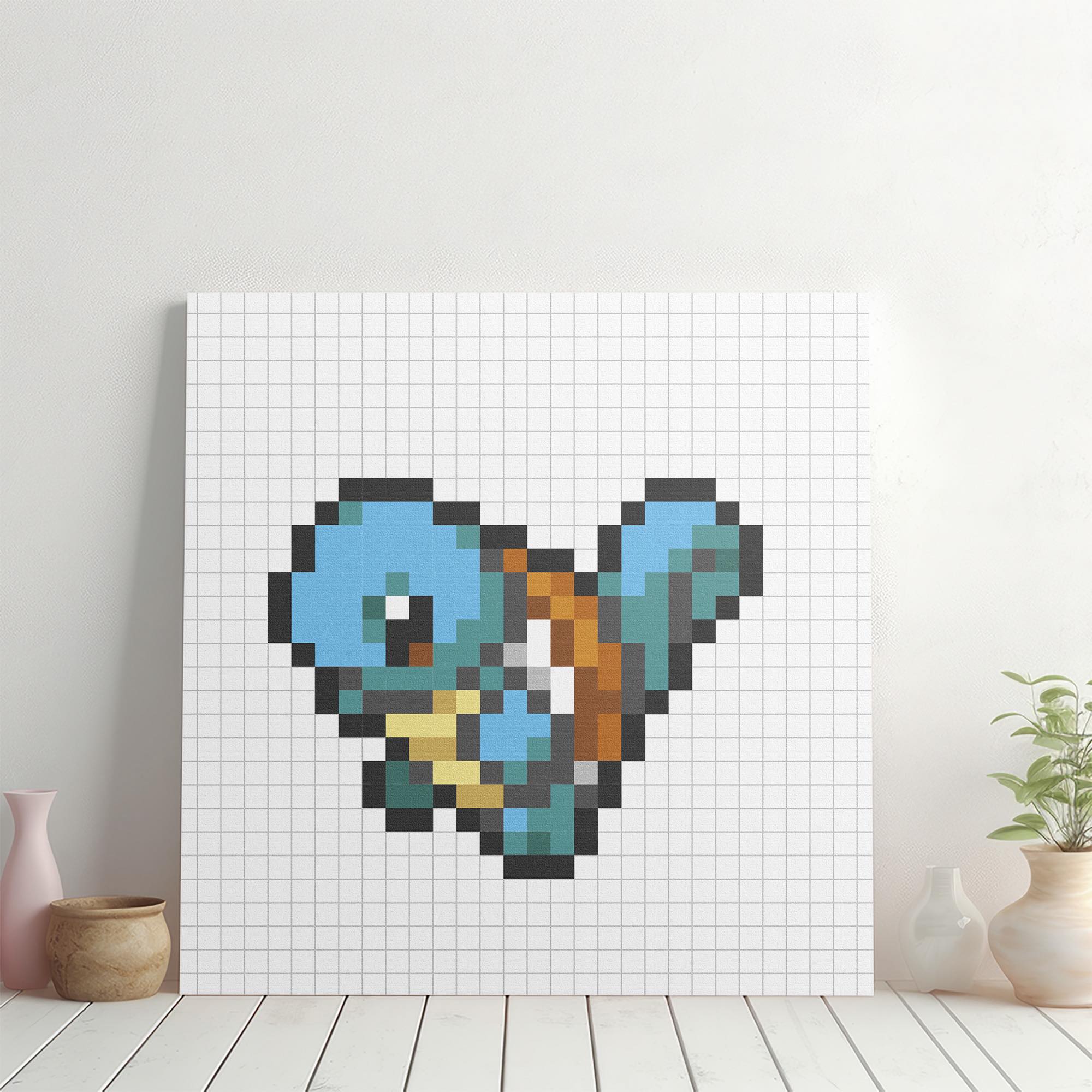 大型アートパネル セス・ギャレット「収穫の色」 ゼニガメ ドット絵アートパネル｜レトロゲーム風キャンバス