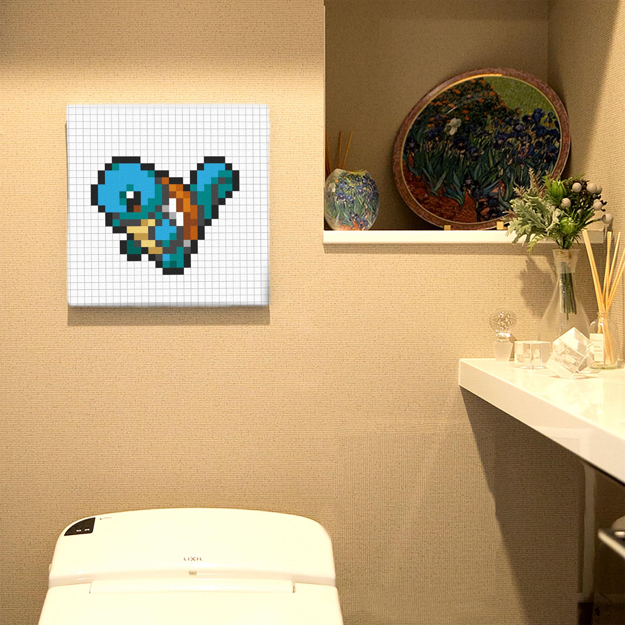 ゼニガメ ドット絵アートパネル｜レトロゲーム風キャンバス
