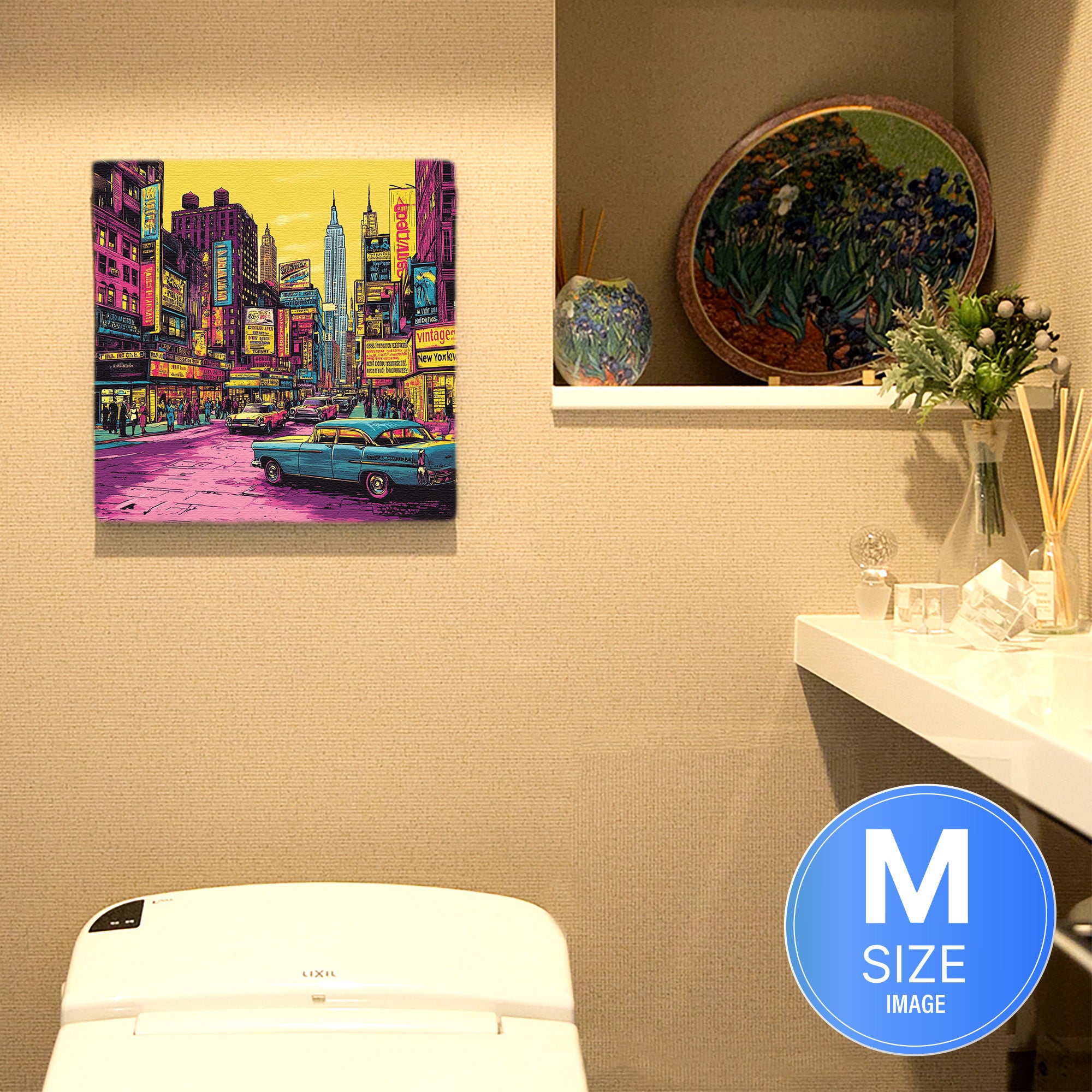 ネオンが彩るニューヨーク – レトロな街並みとヴィンテージカー