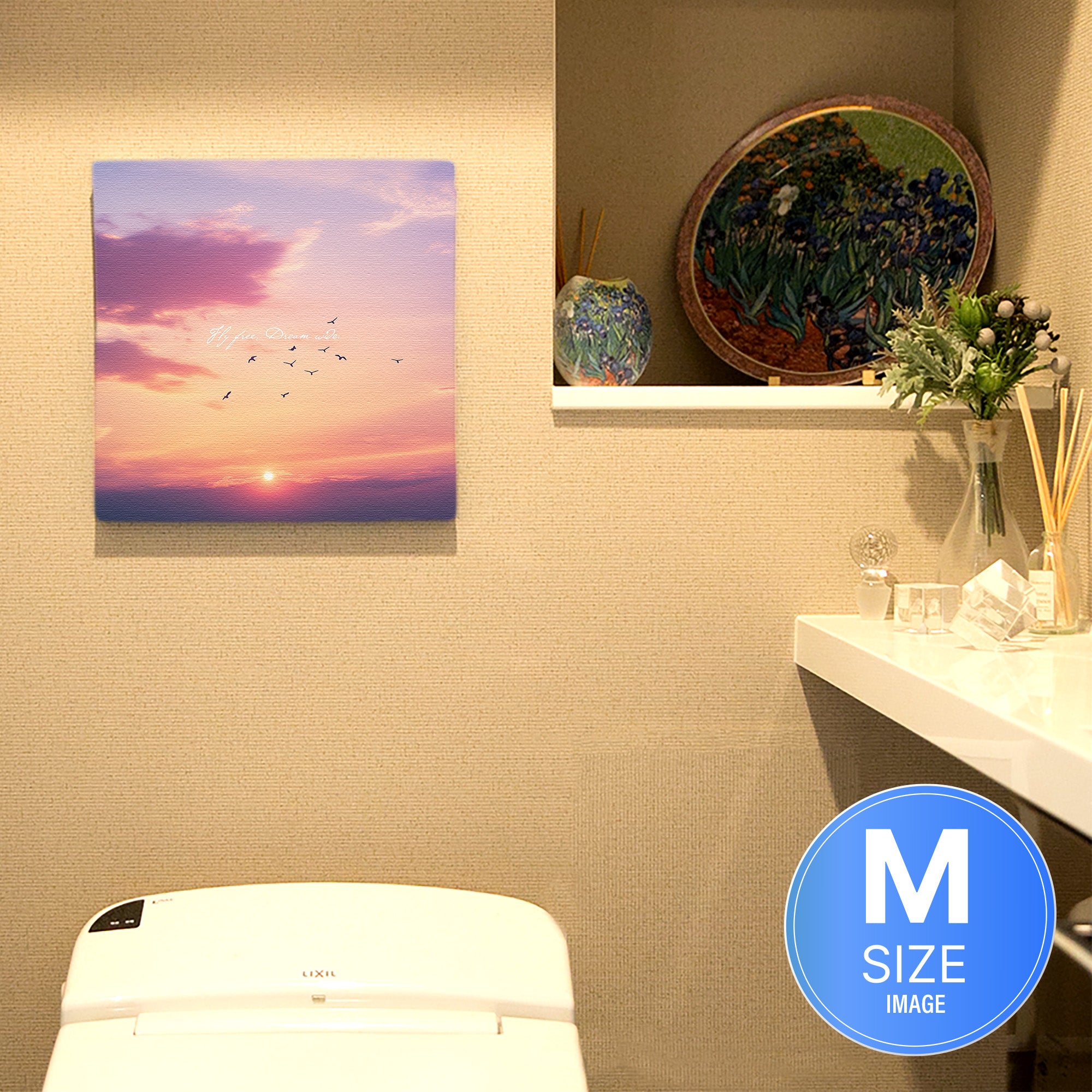 夕焼け空と鳥のシルエット｜癒しの風景アートパネル – ArtDeli. アート