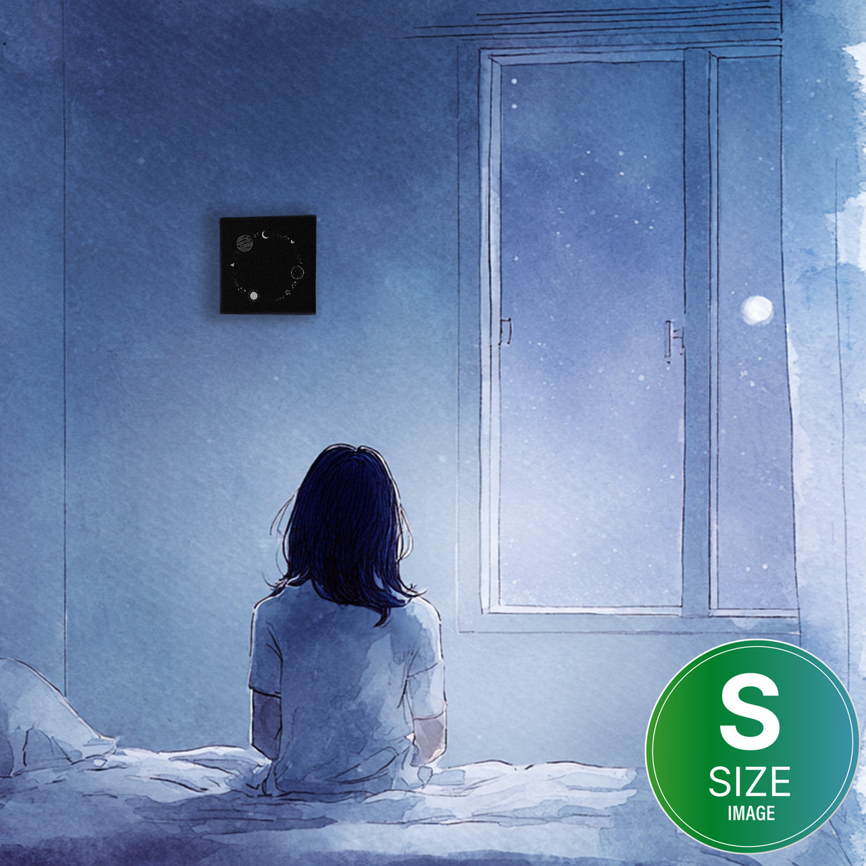 思考の輪郭がやさしくほどけ、静かな呼吸に戻っていく – 夜をめぐる環 – Orbit of Night