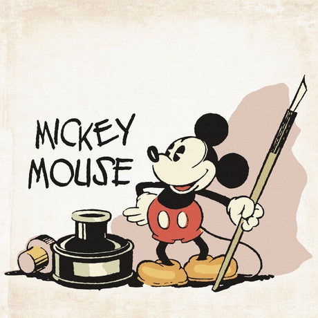 ミッキーマウスのファブリックパネル インテリア 雑貨 アート レトロ dsny-1710-17