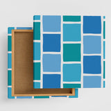 Blue tile motif interior accessory photo wall hanging pat-0116