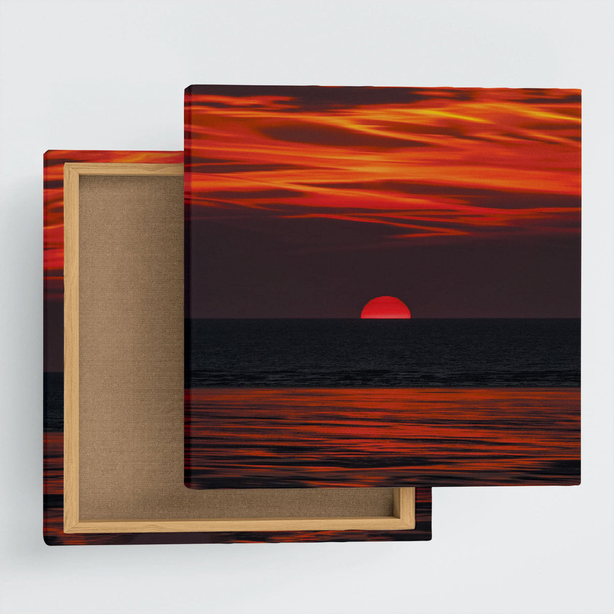 Ocean Fabric Board Interior Goods Art Panel Canvas Red Sunset poht-2111-07