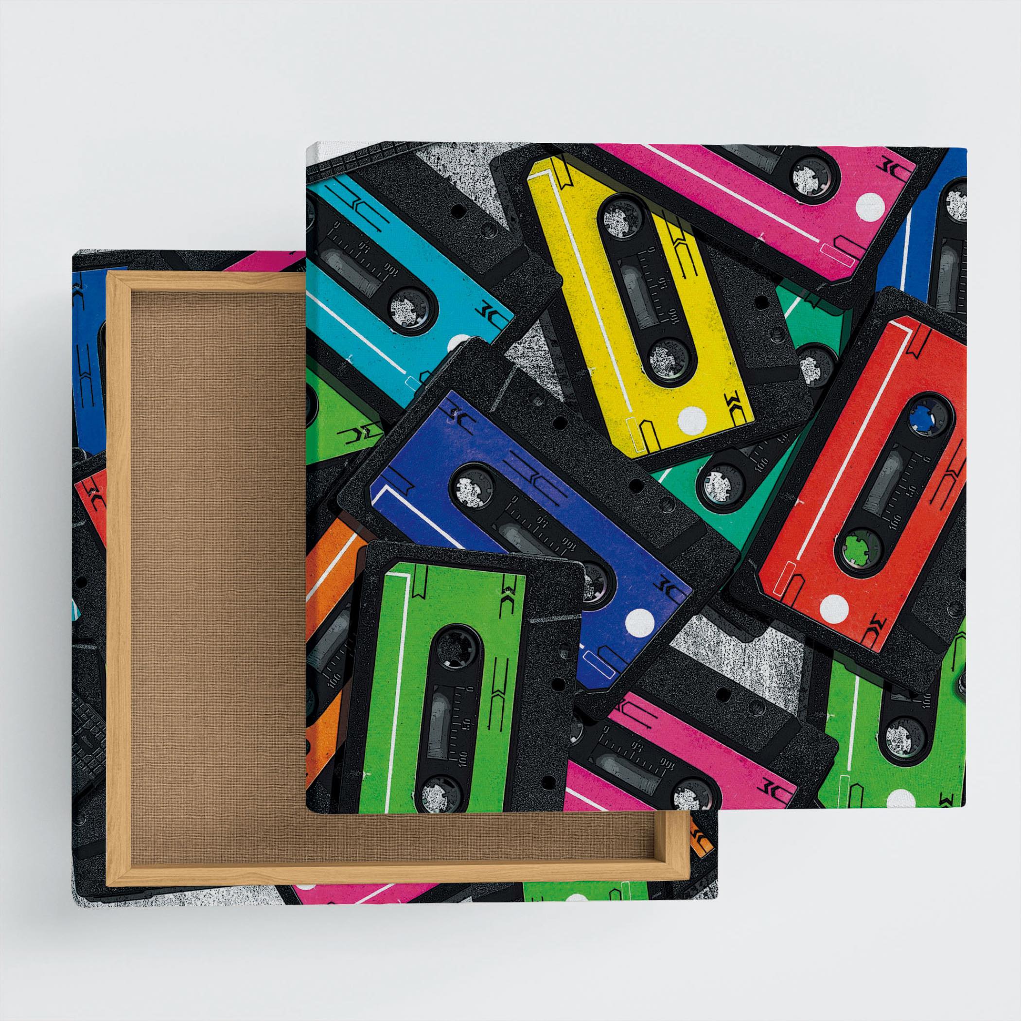カセットテープのファブリックパネル インテリア雑貨 アートパネル