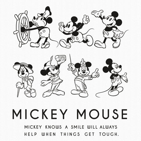 Mickey Mouse fabric panel interior goods art monochrome dsny-1710-01