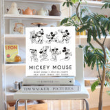 ミッキーマウスのファブリックパネル インテリア 雑貨 アート モノクロ dsny-1710-01