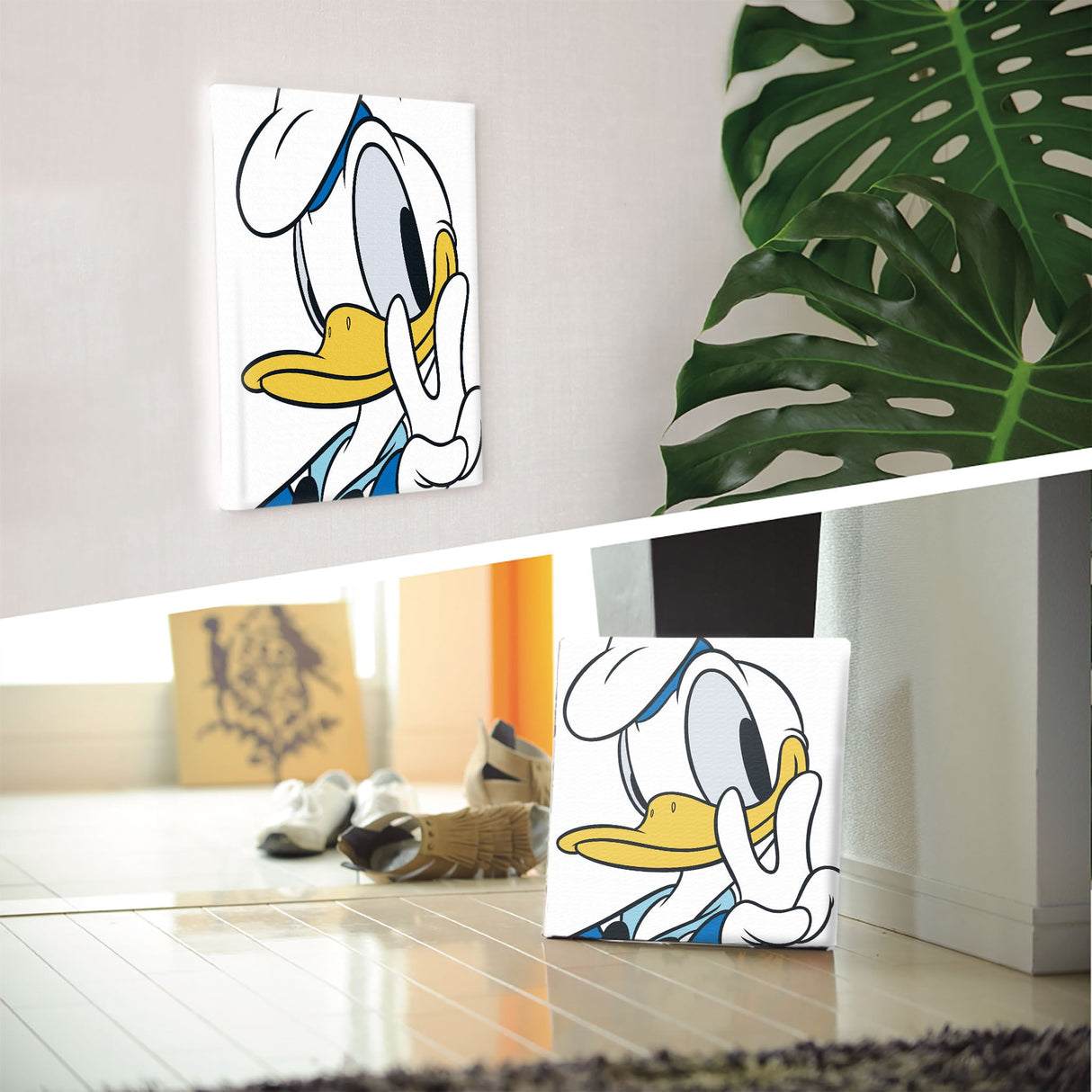 Donald Duck Fabric Panel Set Interior Goods Art Panel Canvas White dsny-2012-03