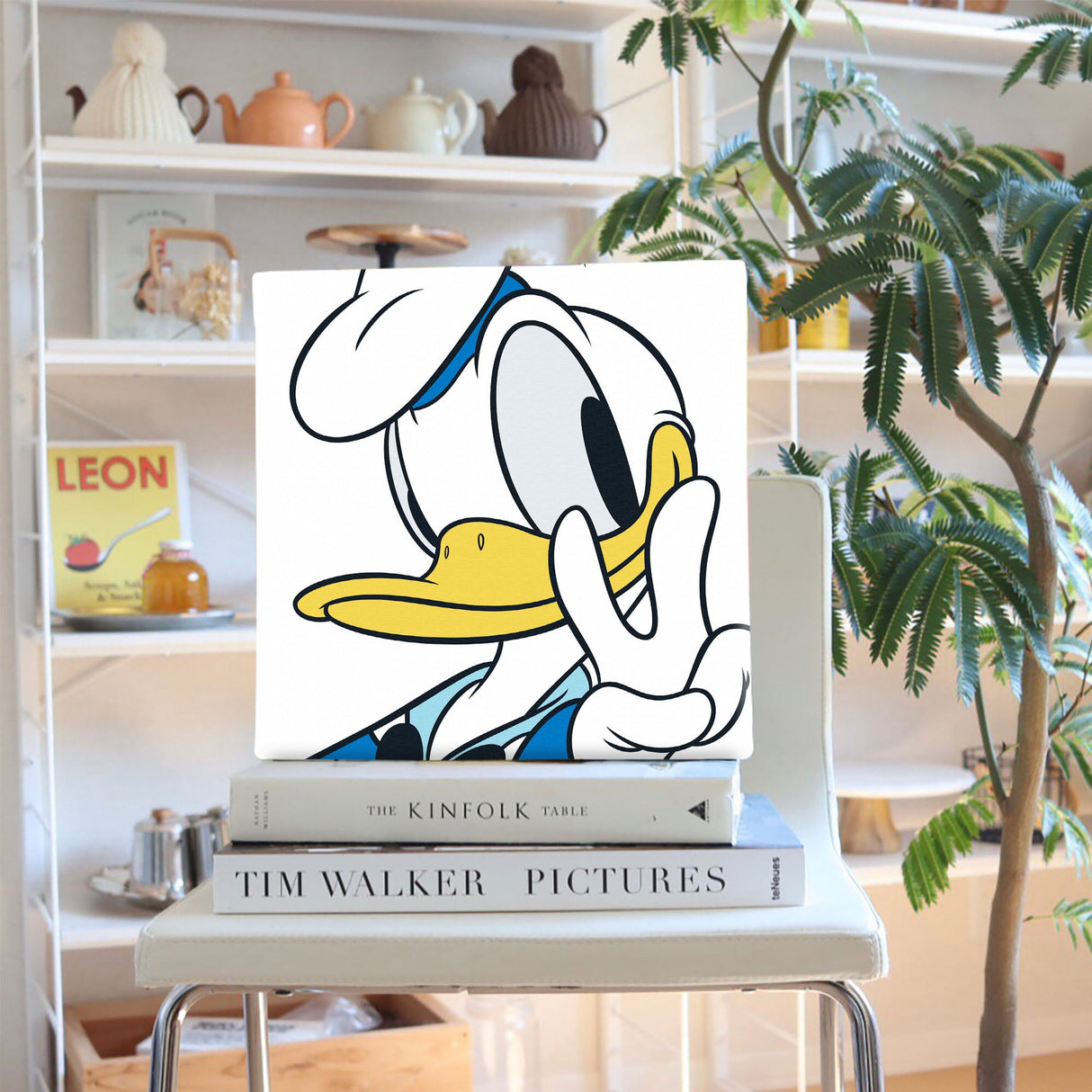 Donald Duck Fabric Panel Set Interior Goods Art Panel Canvas White dsny-2012-03