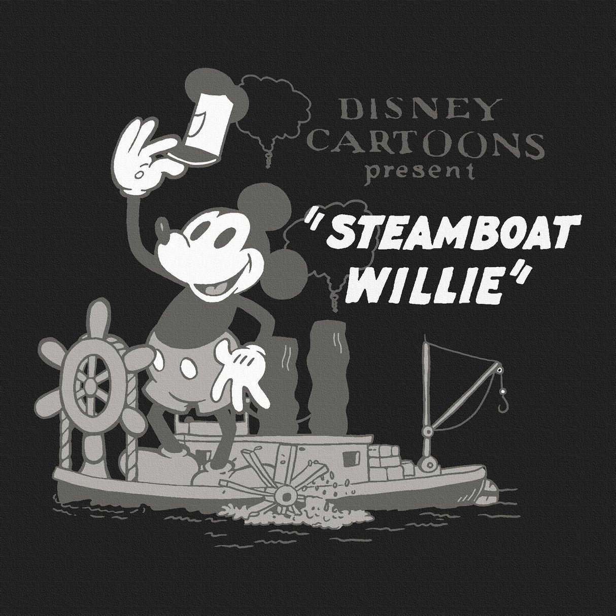 Mickey Mouse fabric panel interior goods art panel canvas Disney Steamboat Willie dsny-2303-05