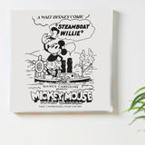 Mickey Mouse fabric board Interior goods Art panel Canvas Disney Steamboat Willie dsny-2303-06