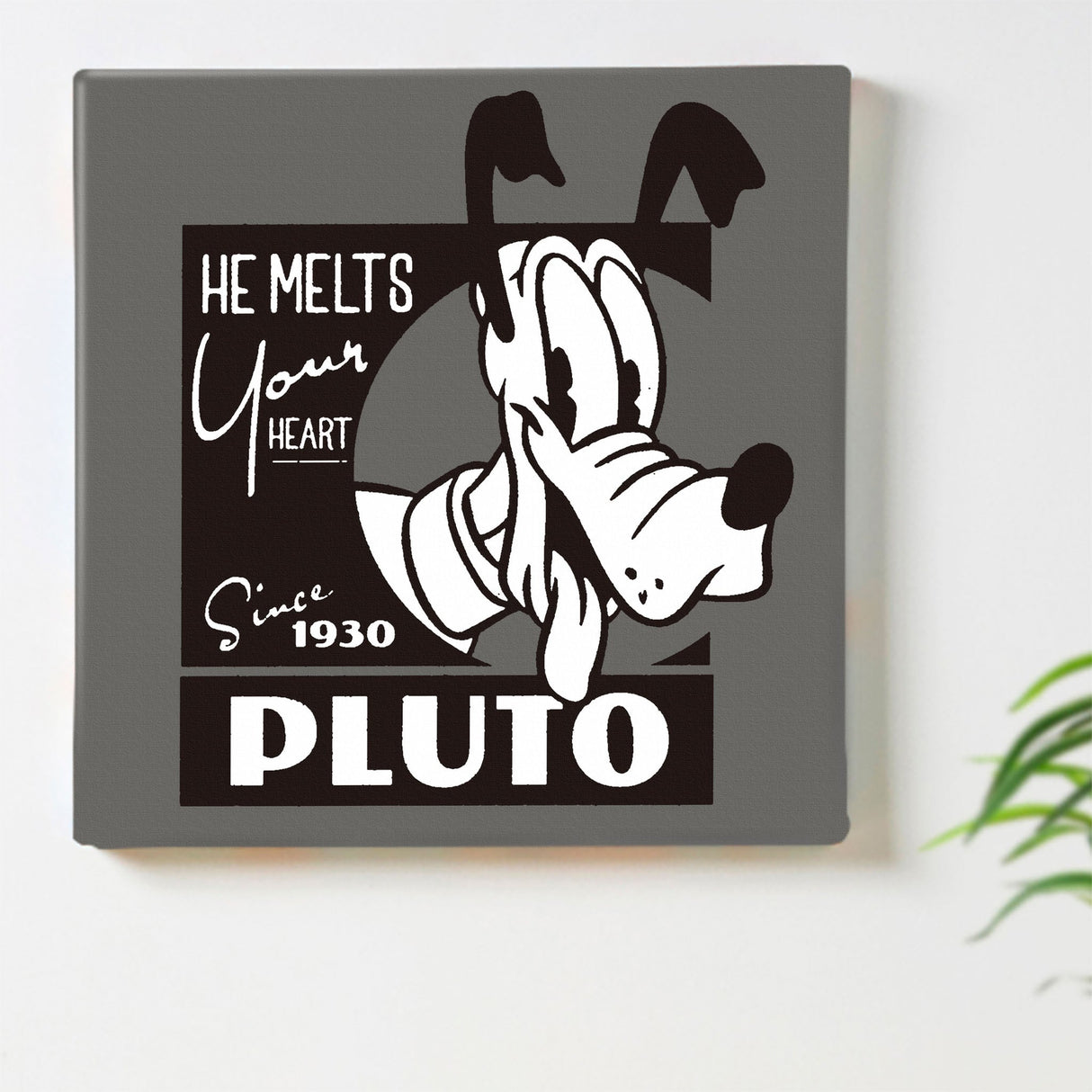 Pluto wall decor interior goods art panel canvas Disney monochrome dsny-2303-10