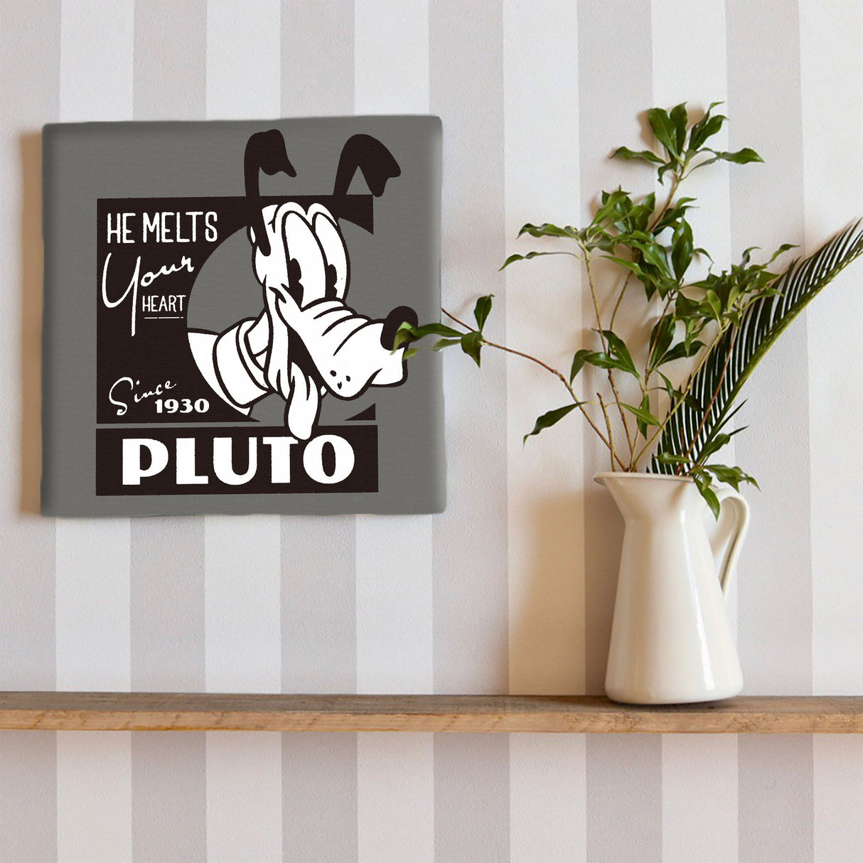 Pluto wall decor interior goods art panel canvas Disney monochrome dsny-2303-10