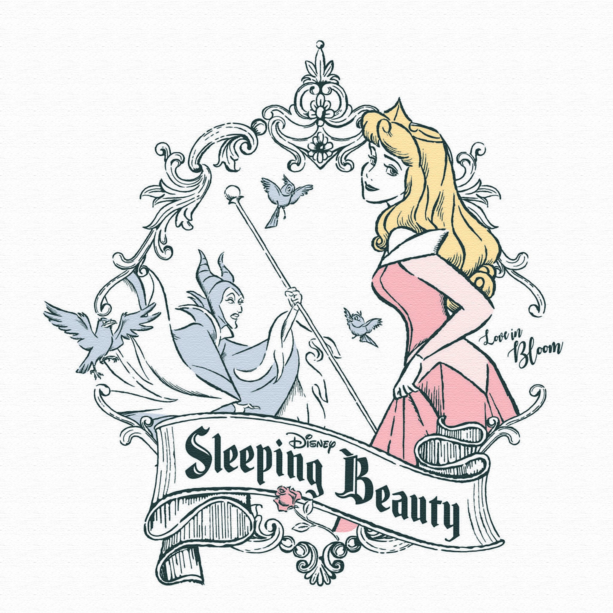 アートパネル ファブリックボード 白雪姫 眠れる森の美女
